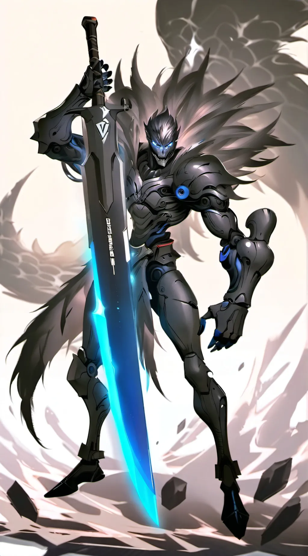 ai character: cybord guardian  background