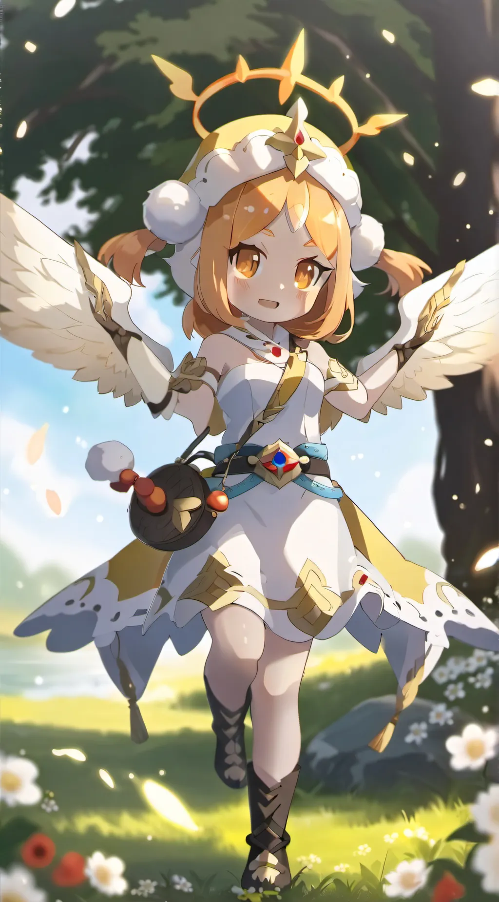 ai character: Fire angel  background