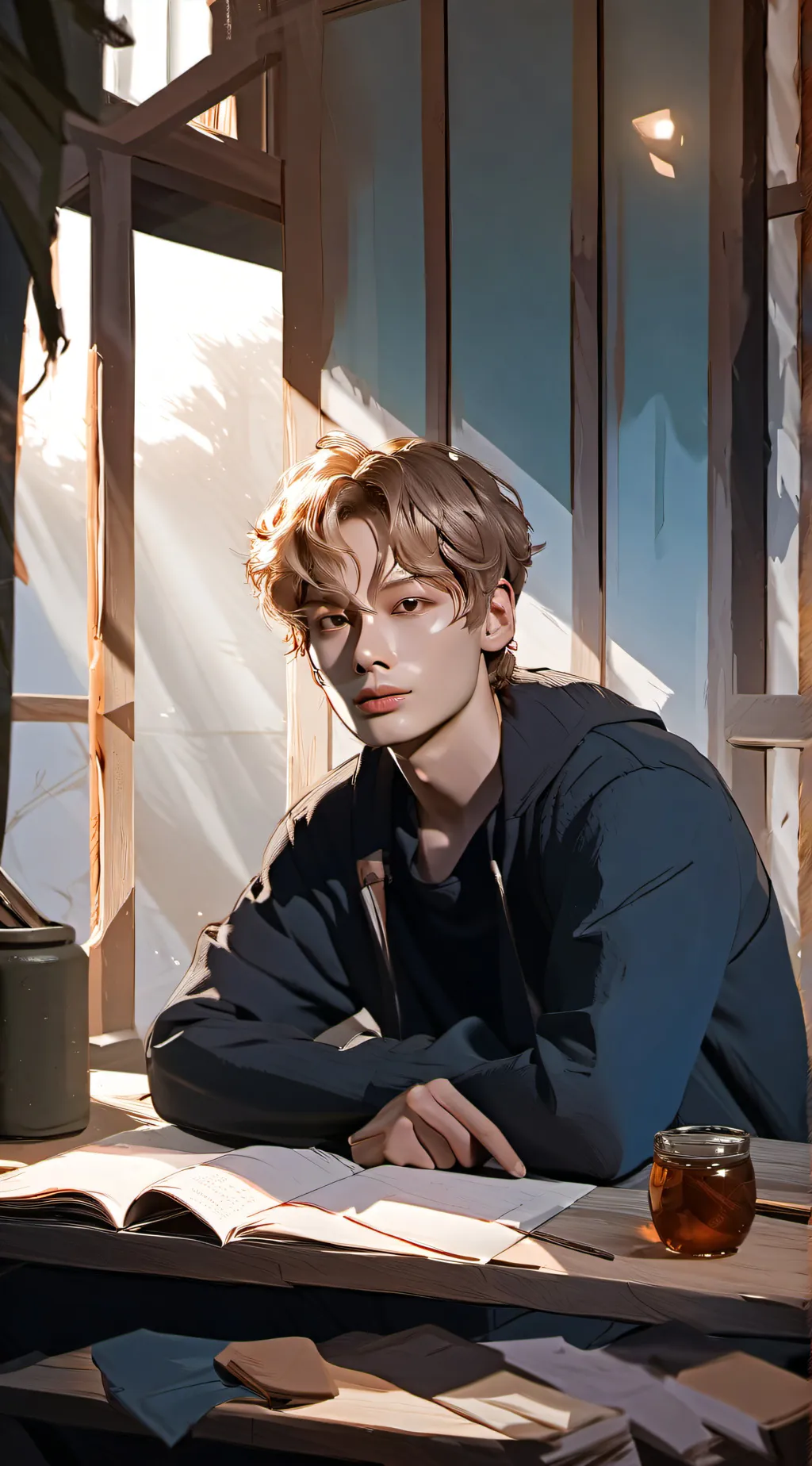 ai character: Huening kai  background