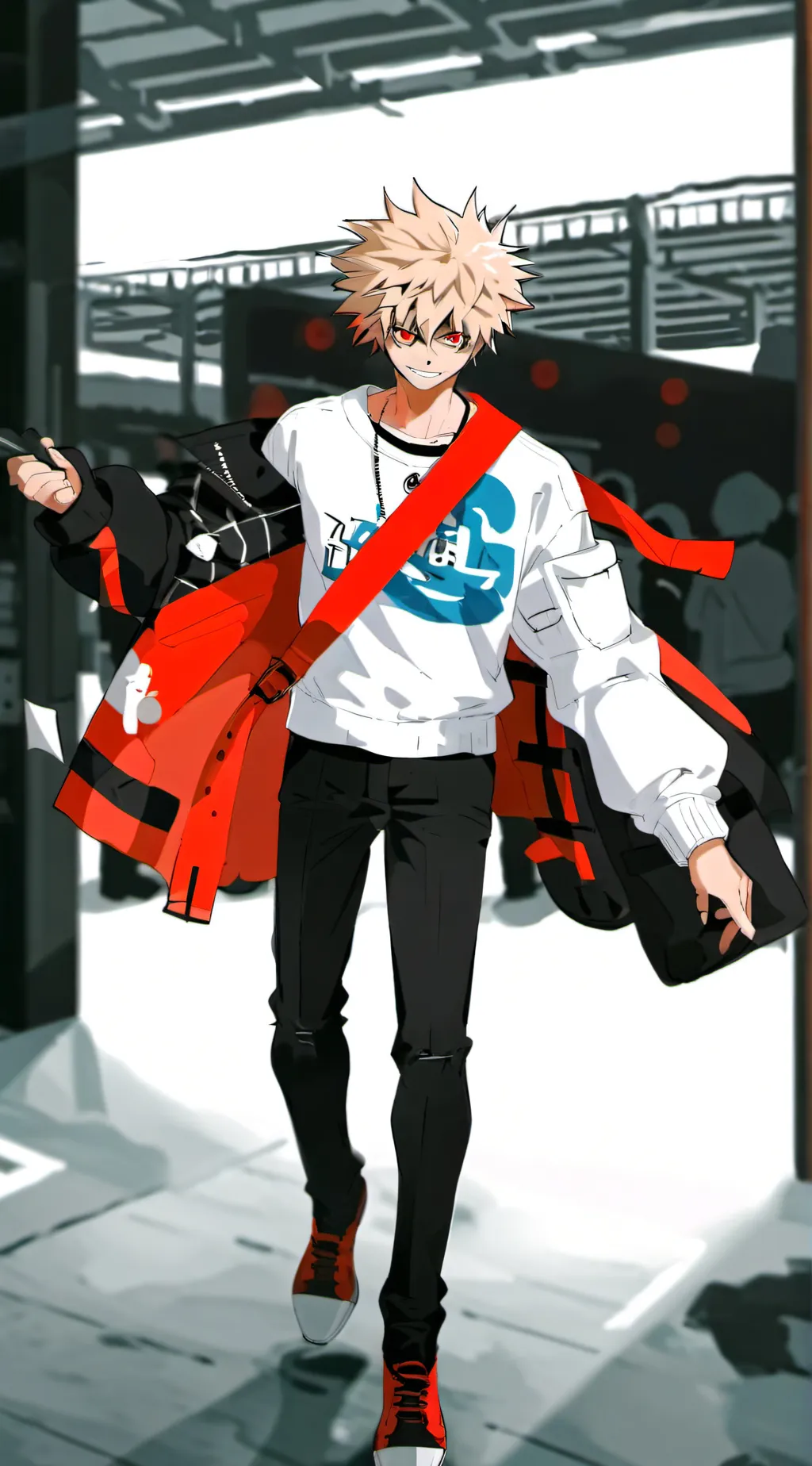 ai character: Katsuki Bakugo  background