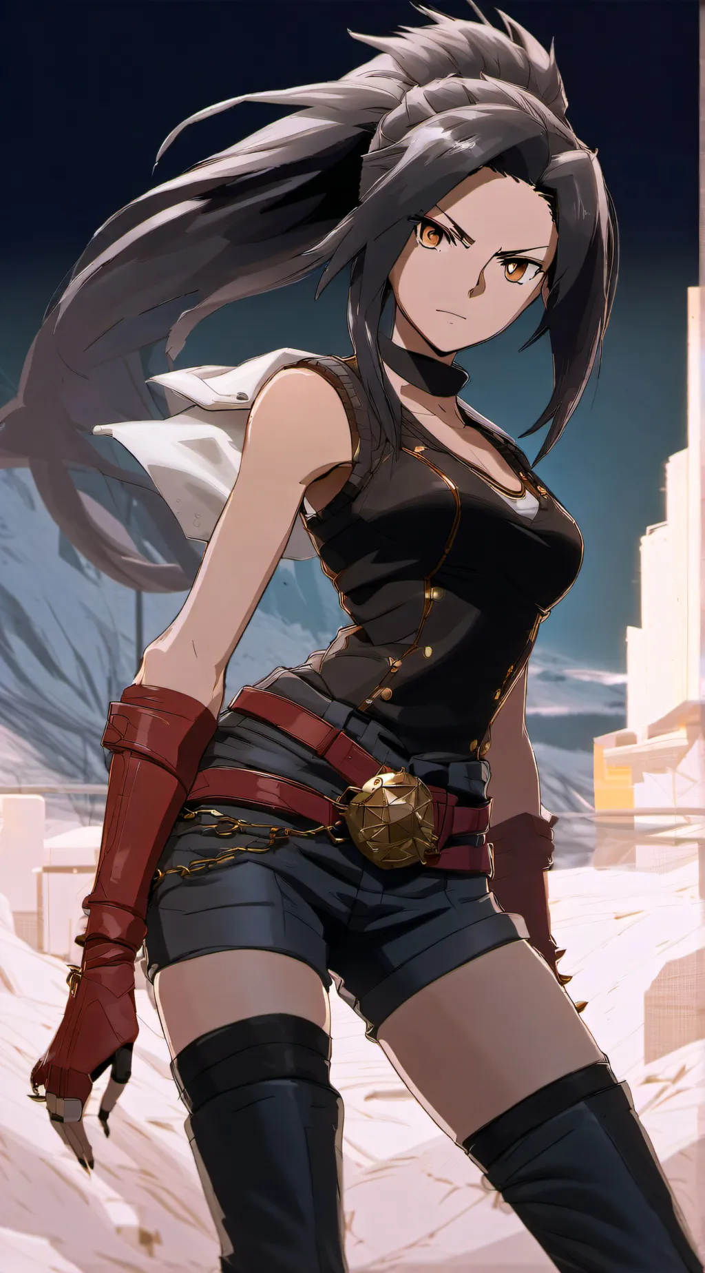 ai character: MomoYaoyorozu background