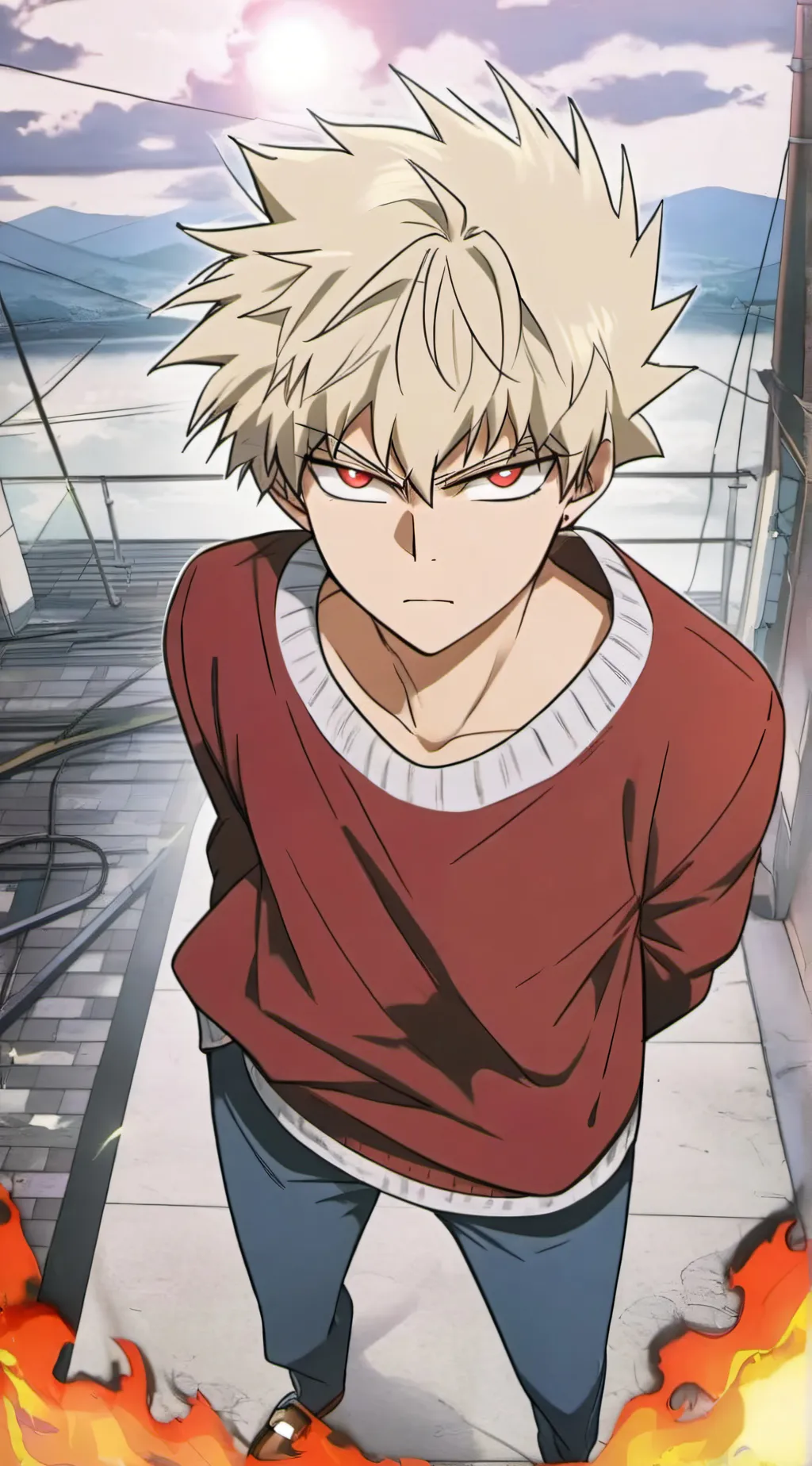 ai character: Katsuki Bakugo background