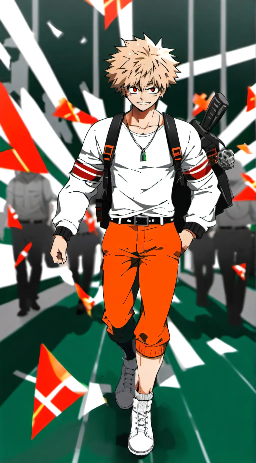 ai character: Katsuki Bakugo  background