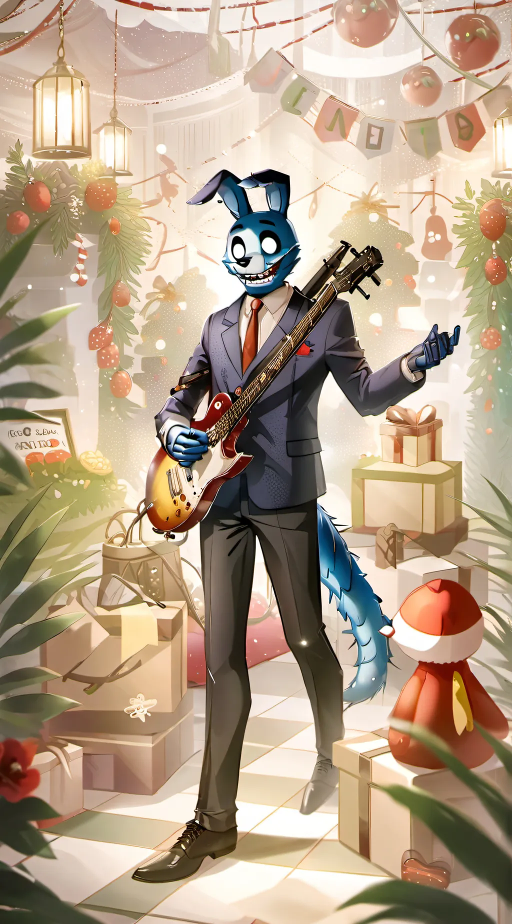 ai character: toy bonnie fnaf 2 background