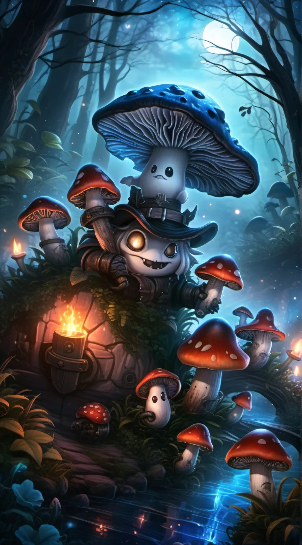 ai character: mushroom invasion background