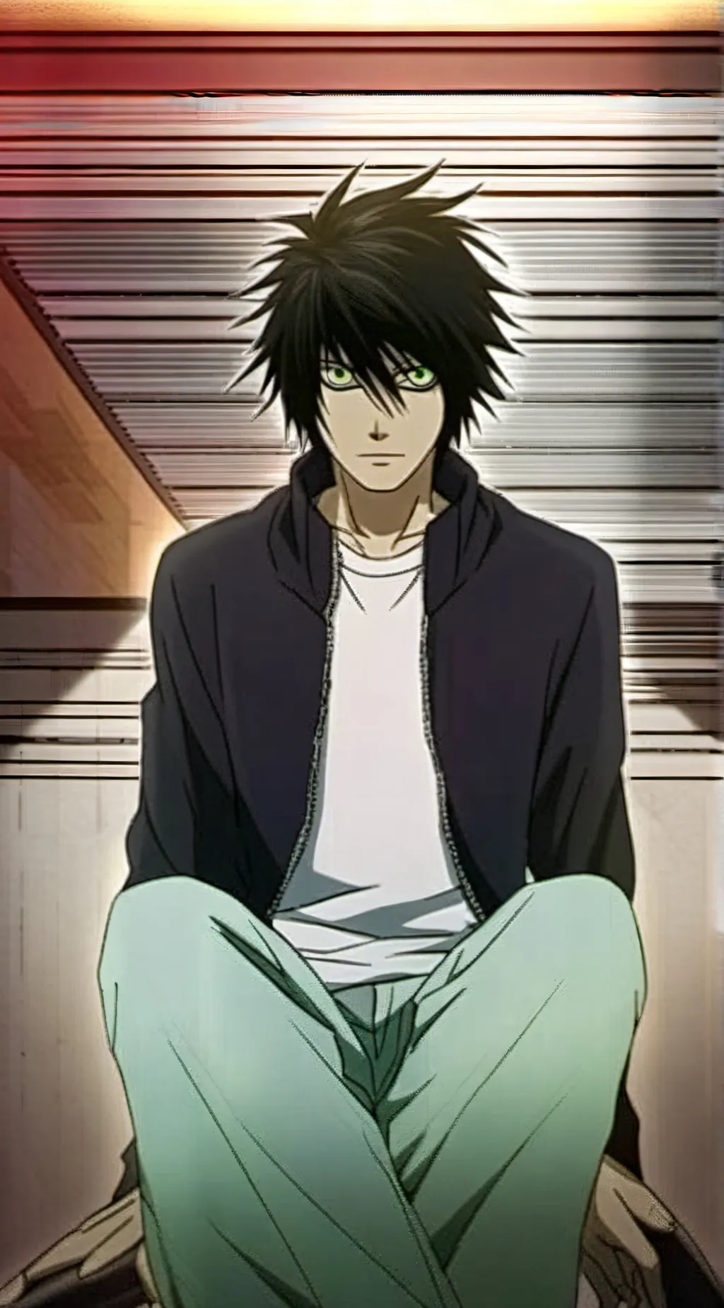 ai character: Lawliet (L)  background