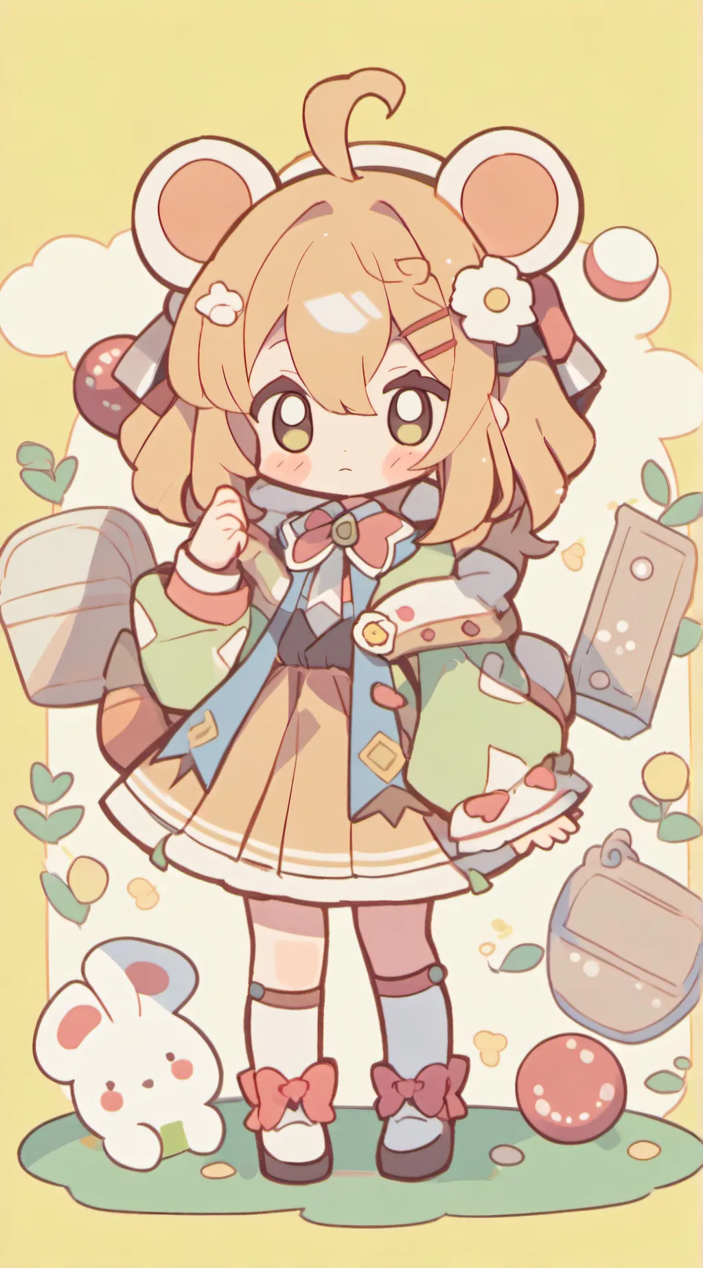 ai character: bunny meeting  background