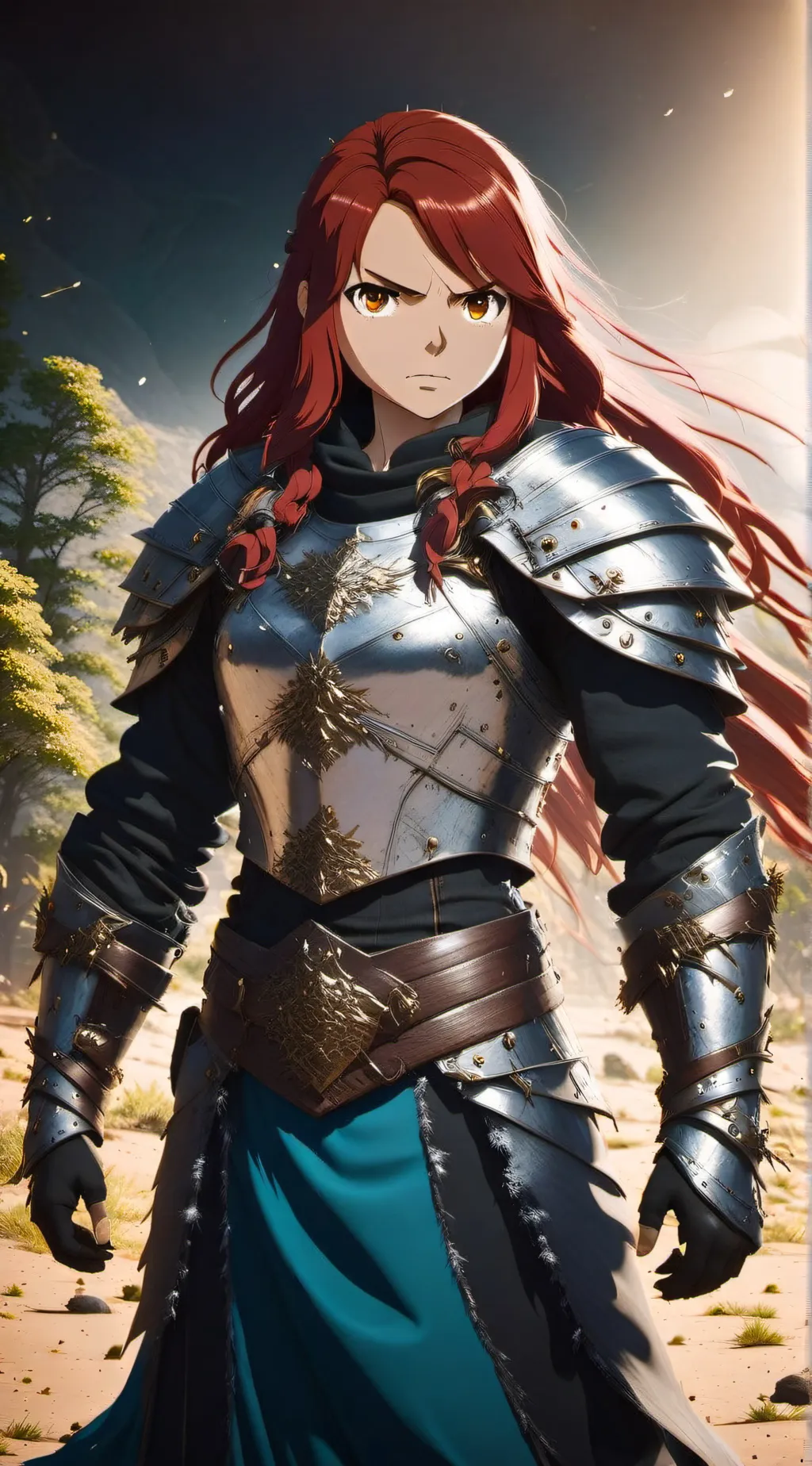 ai character: Erza scarlet  background