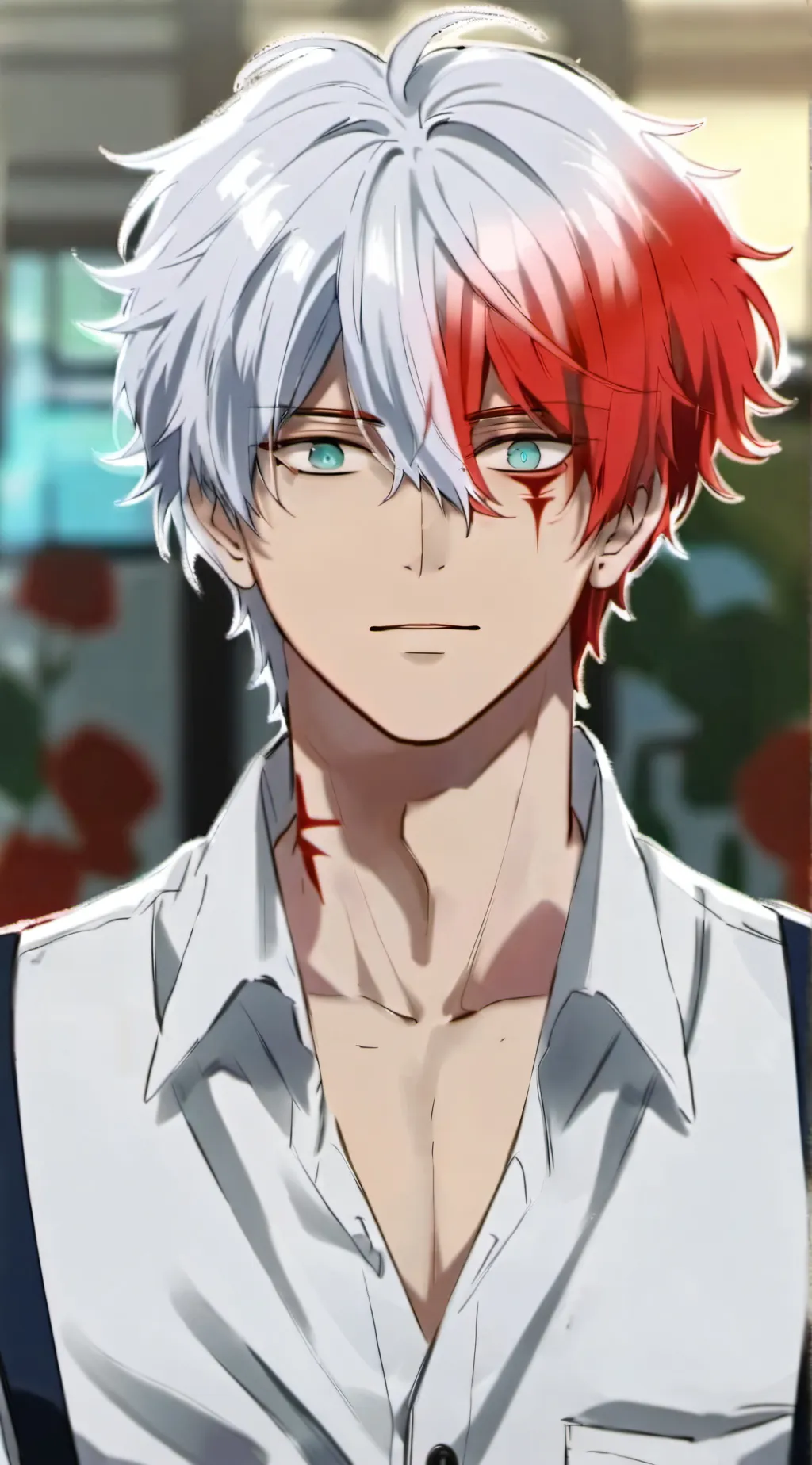 ai character: mha×museum background