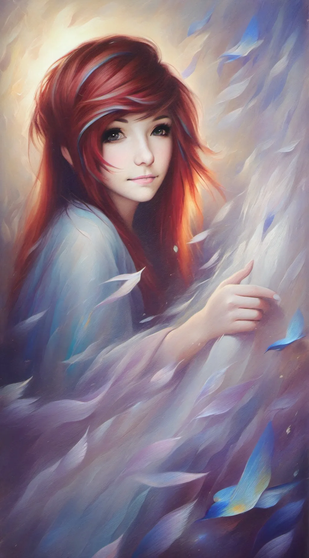 ai character: emo girl  background
