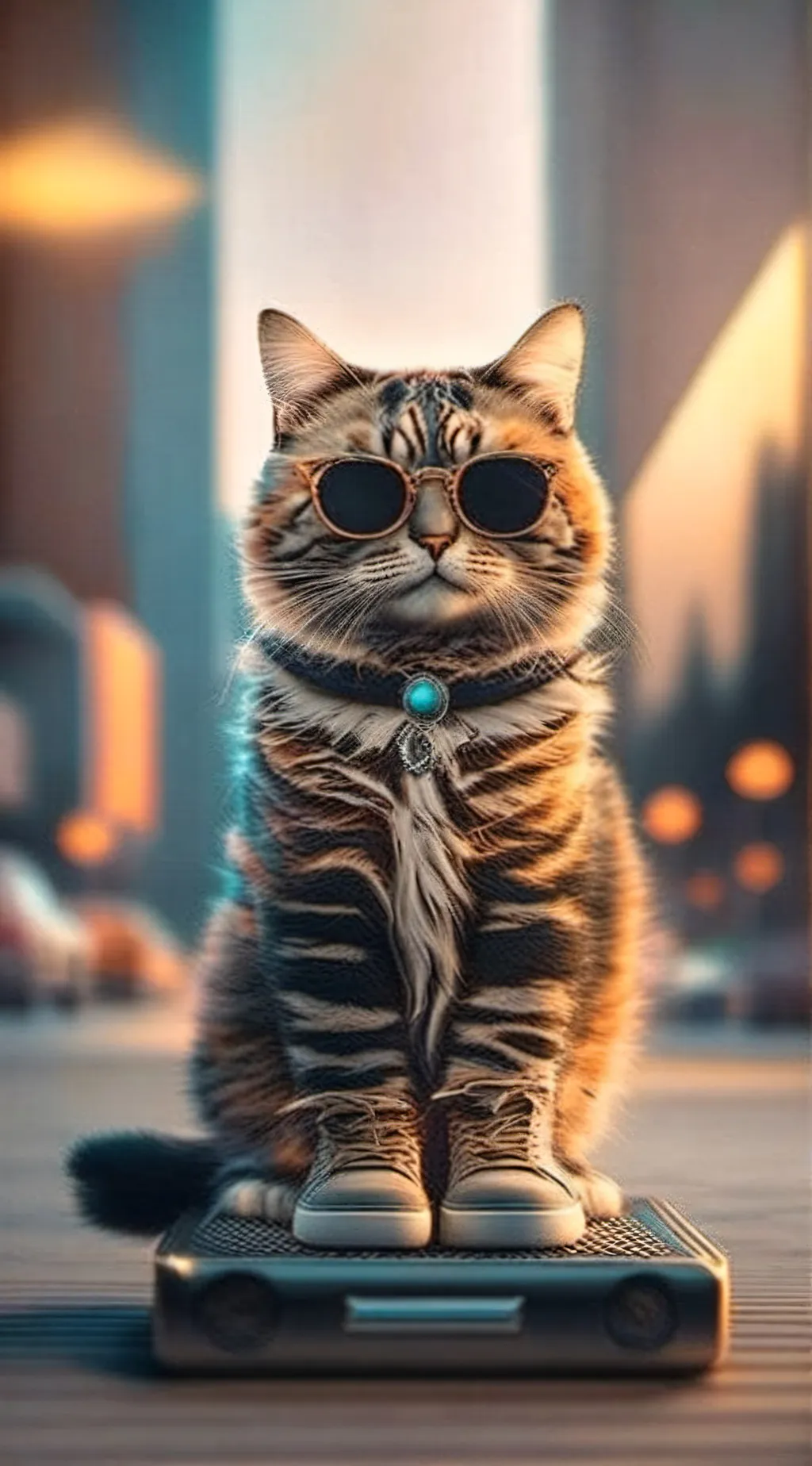 ai character: cute cool cat 🐈 background