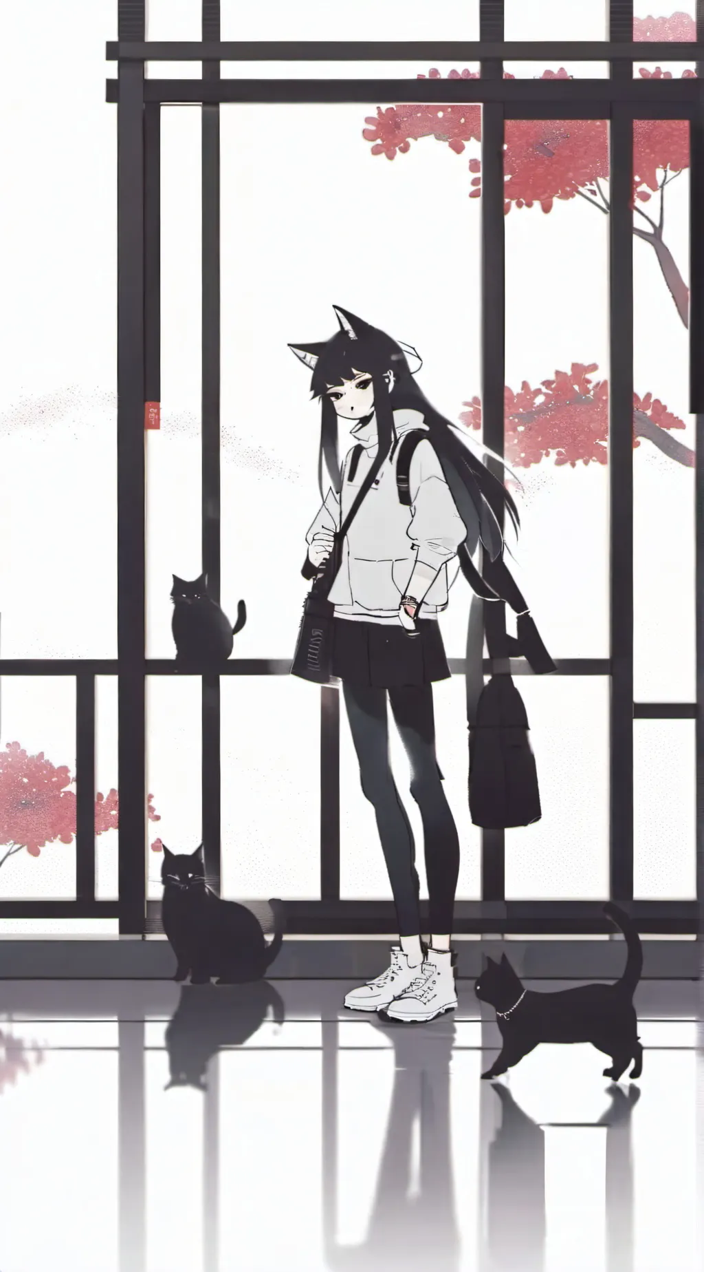 ai character: Miss circle cat  background