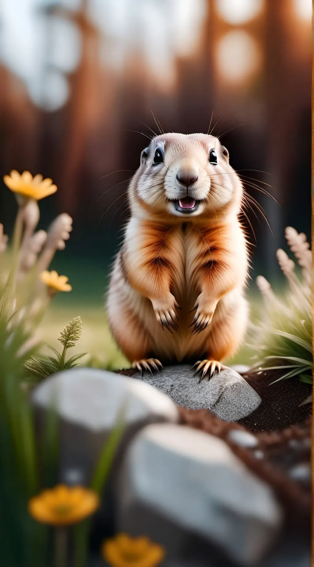 ai character: prairie dog background