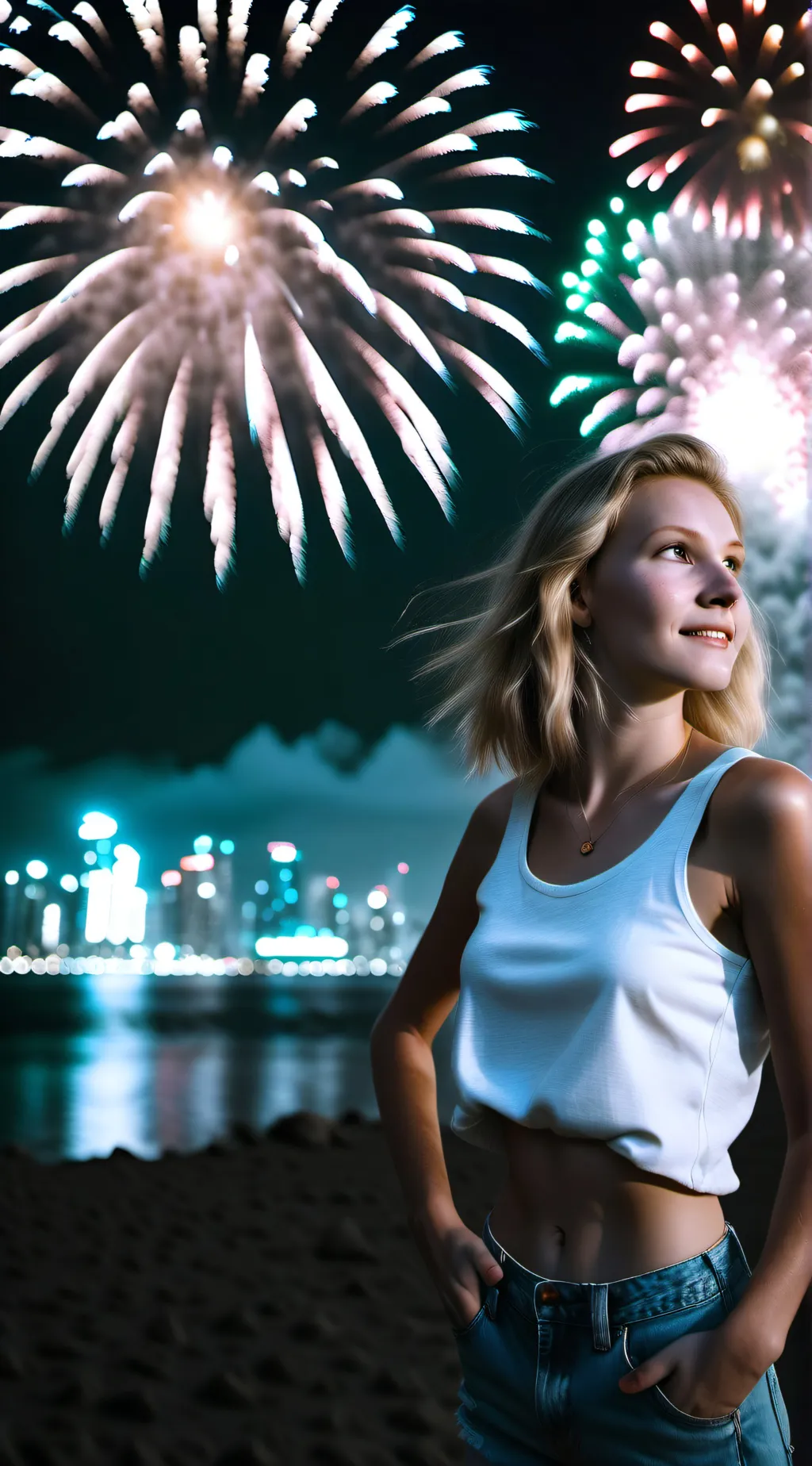 ai character: fireworks! background