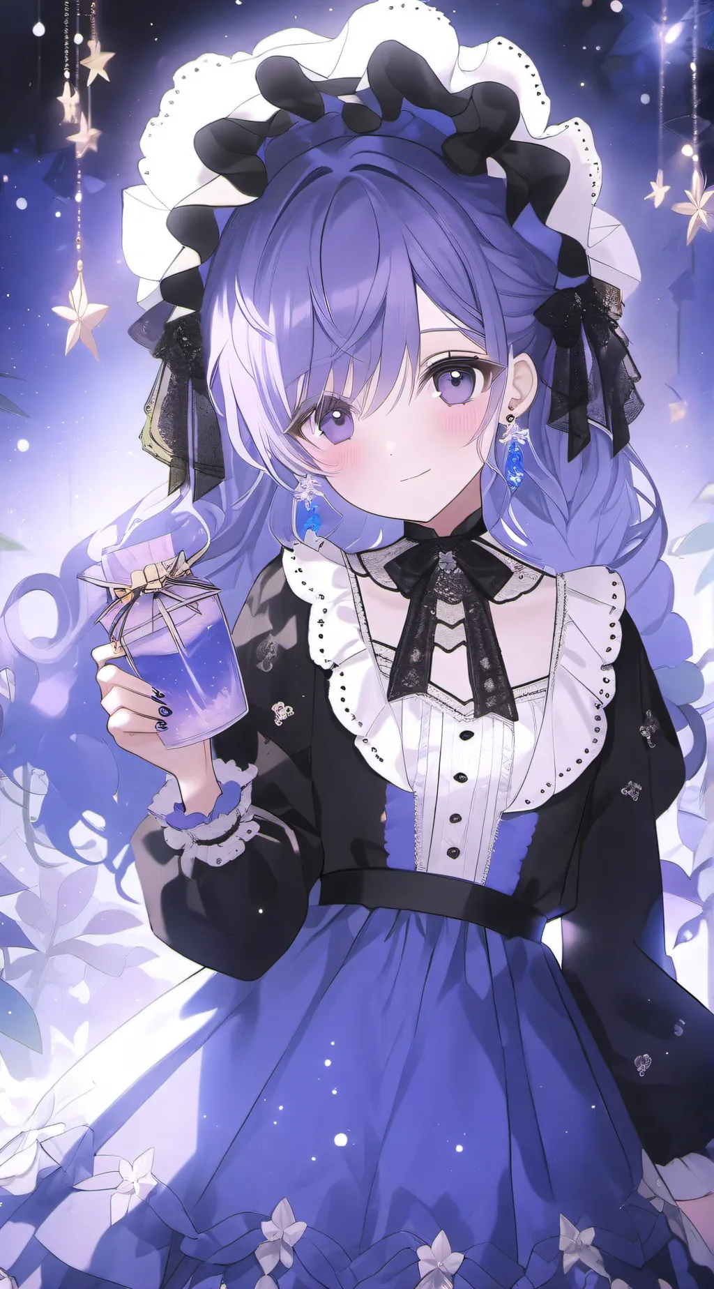 ai character: Violet background