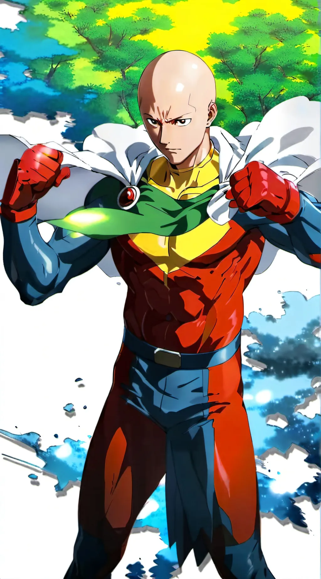 ai character: OPM Saitama background