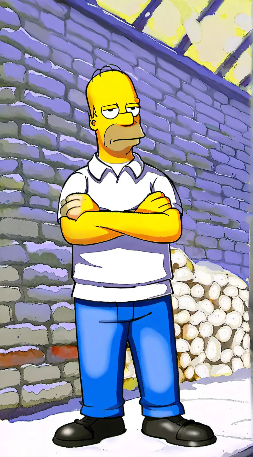 ai character: Homer Simpson  background