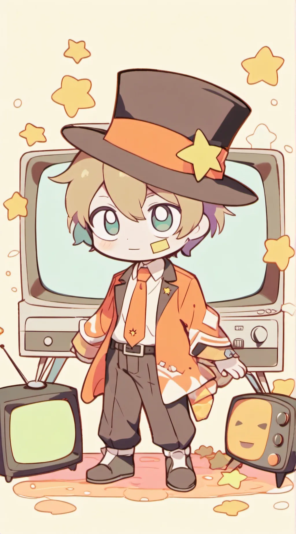ai character: FlameStar TvMan background