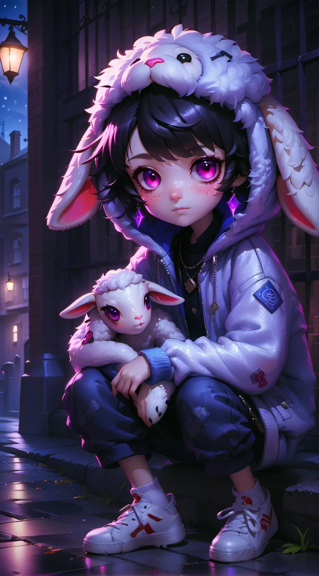 ai character: Lamby background