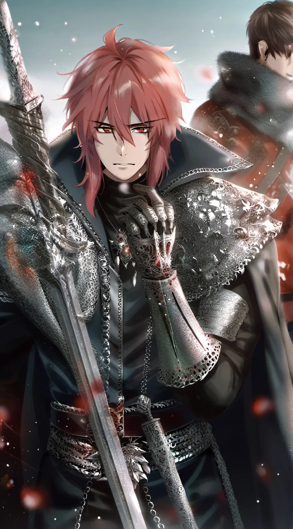 ai character: Guy crimson  background