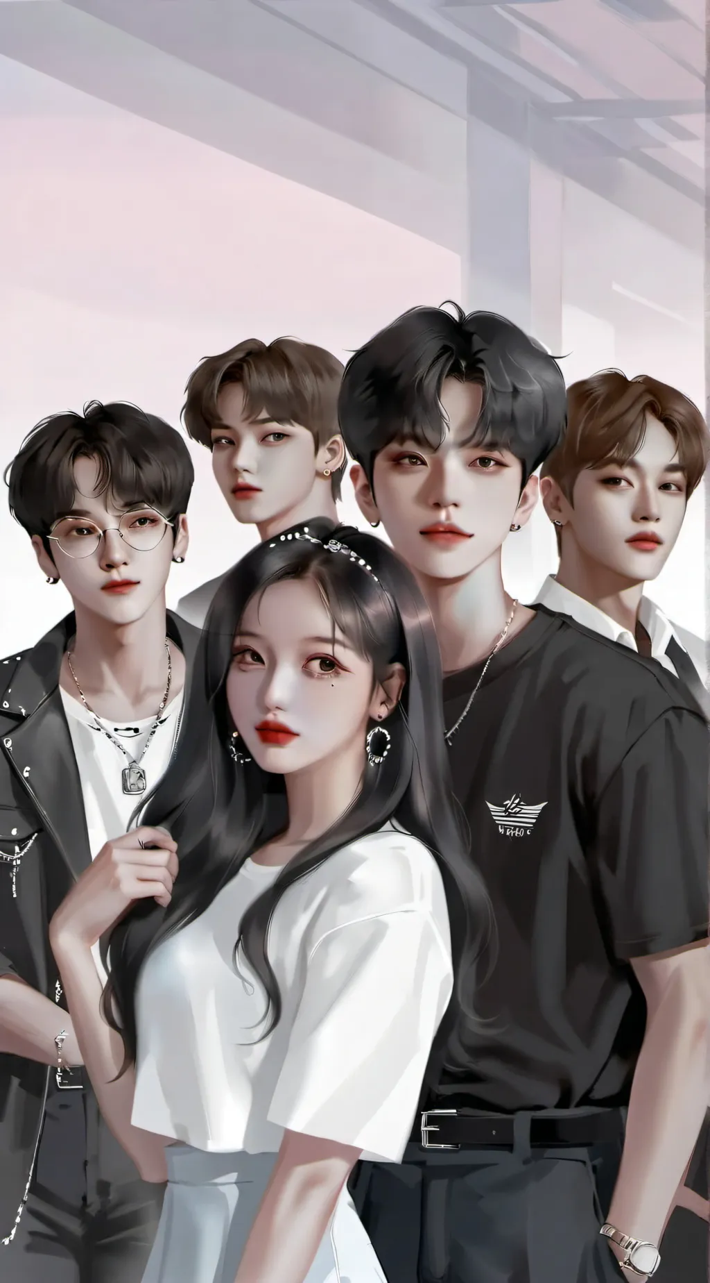 ai character: Skz and blackpink  background