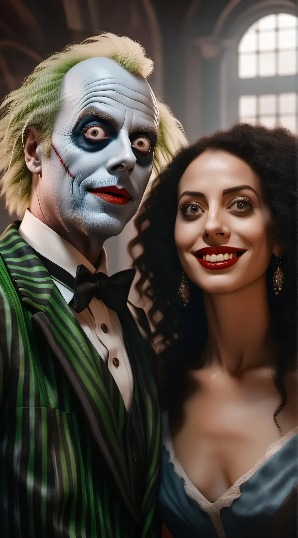ai character: Beetlejuice  background