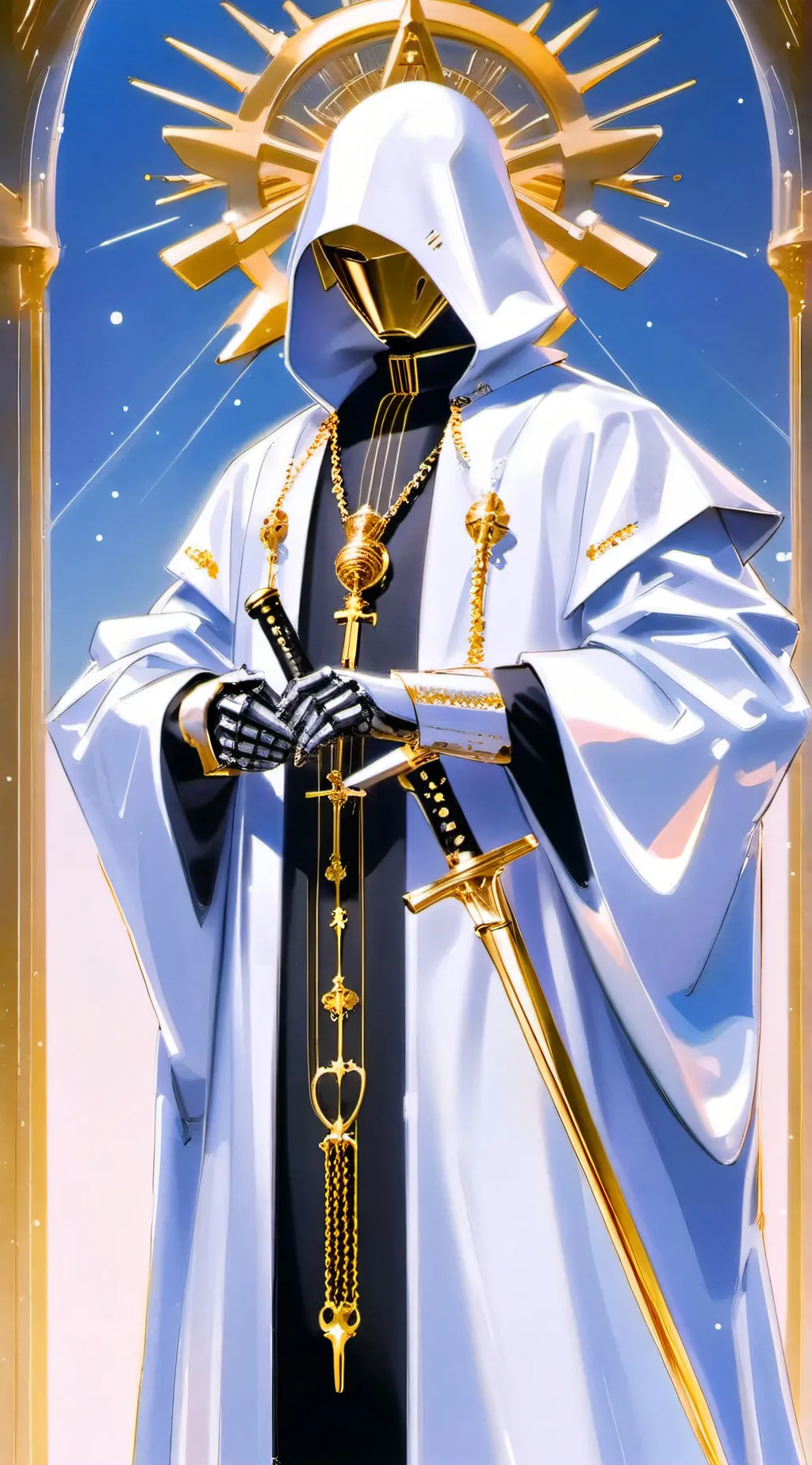 ai character: The cyborg god background