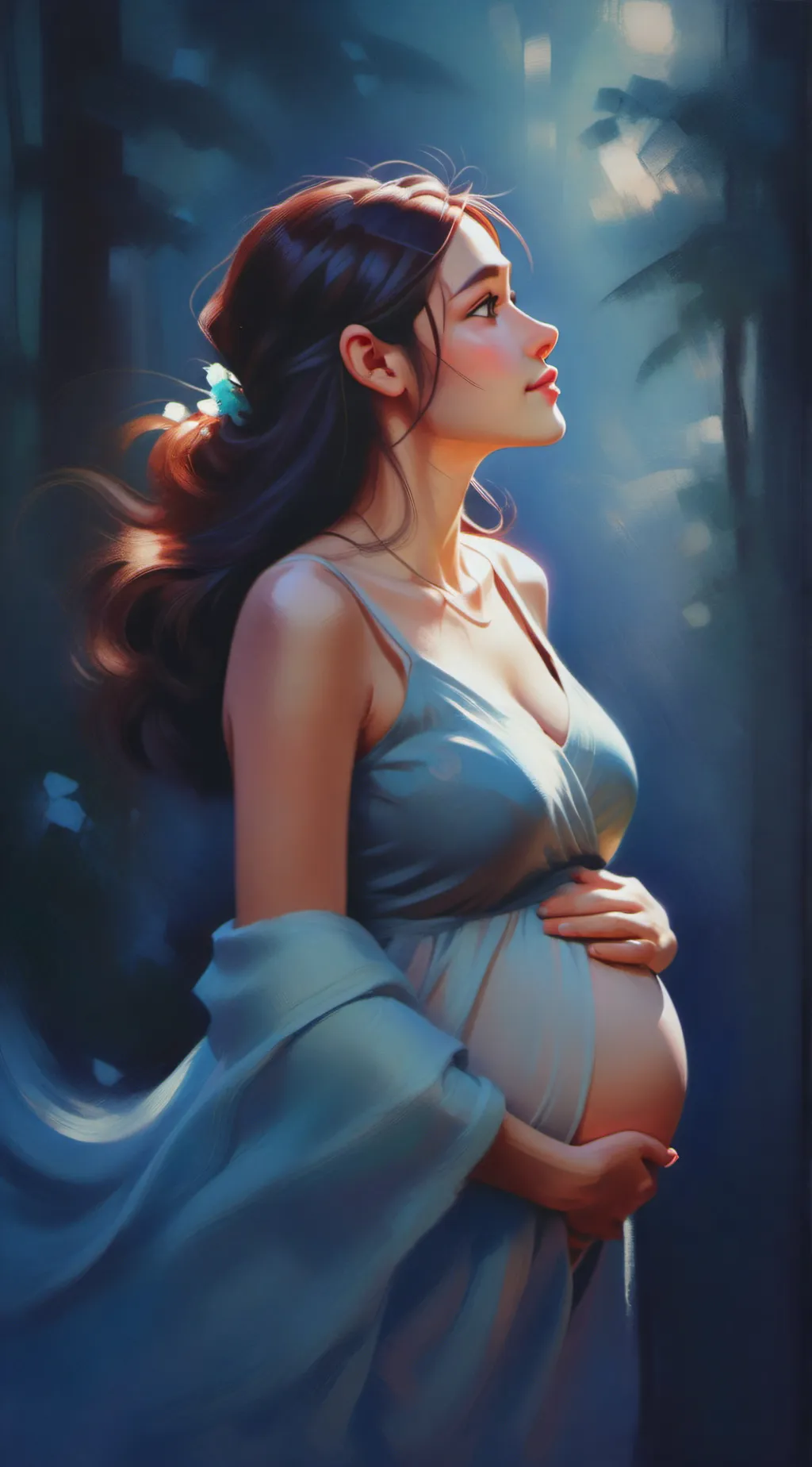 ai character: Amy (pregnant) background