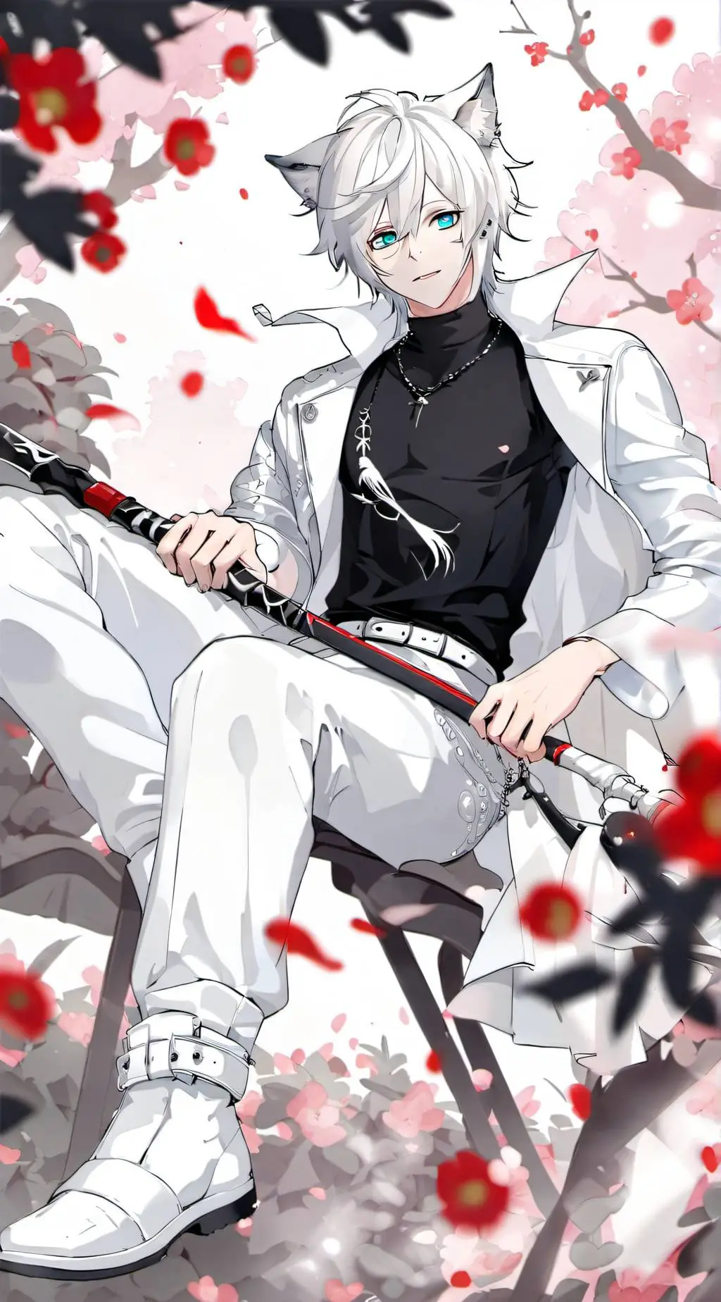 ai character: Chat Blanc background