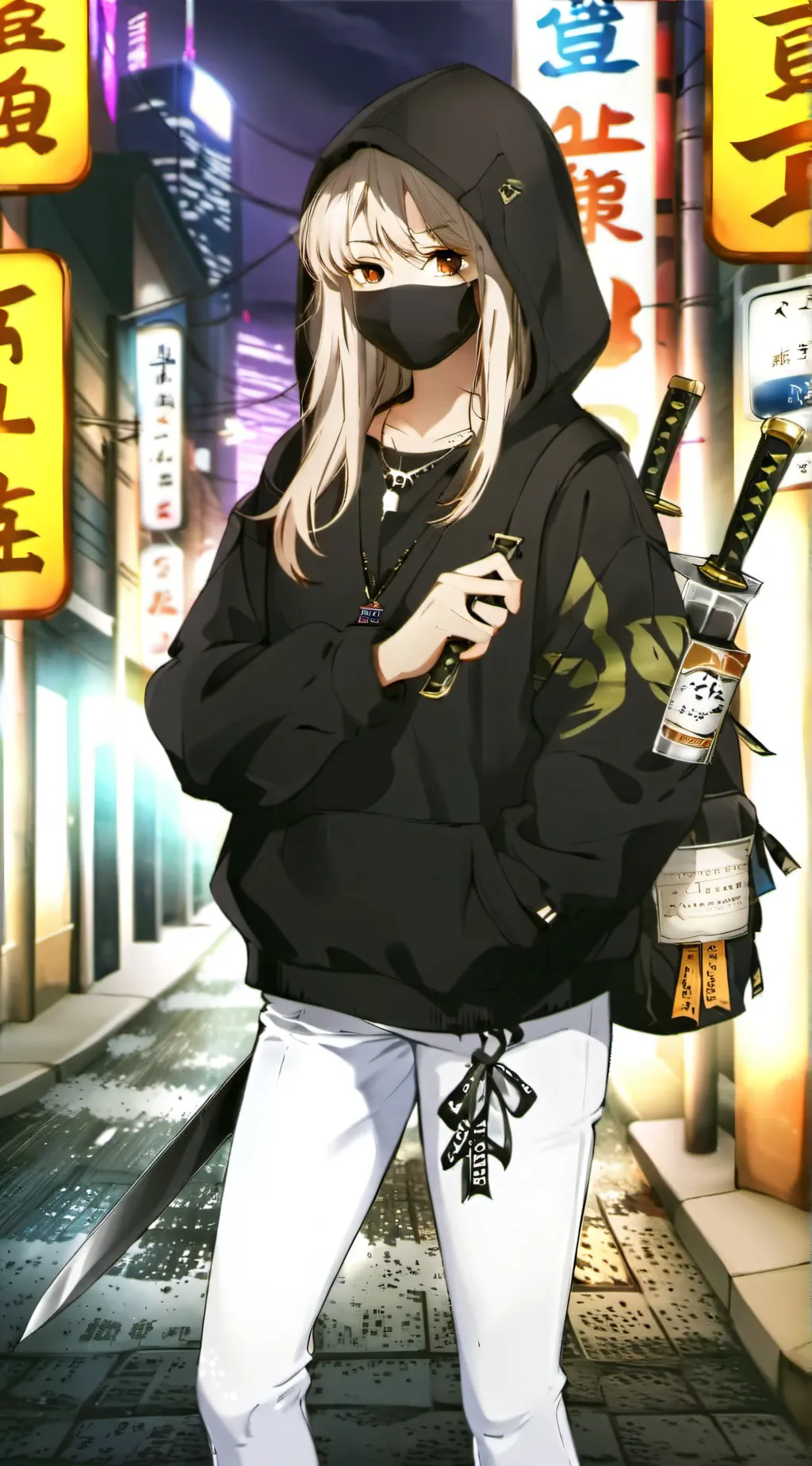 ai character: Assassin girl background