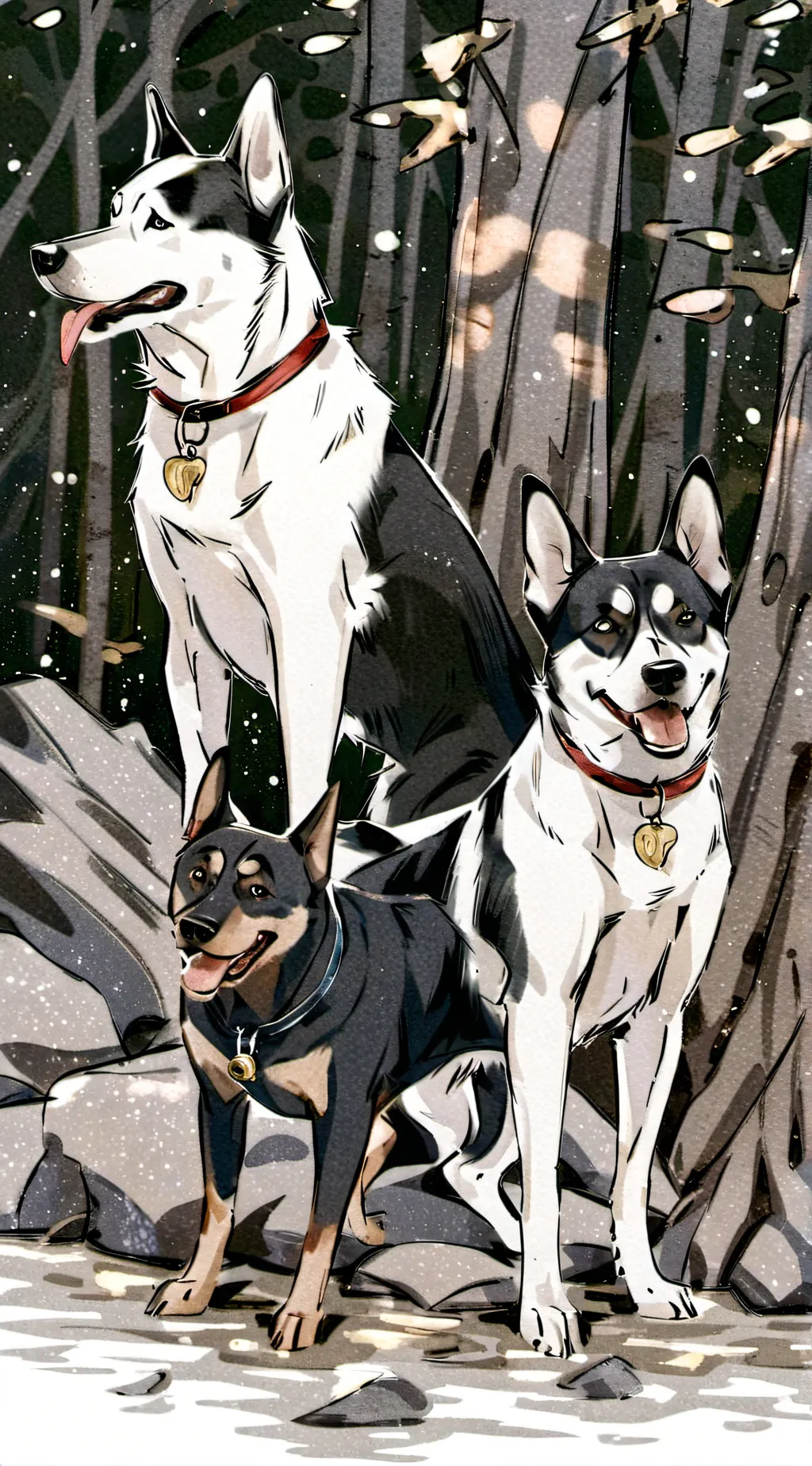 ai character: dogs background