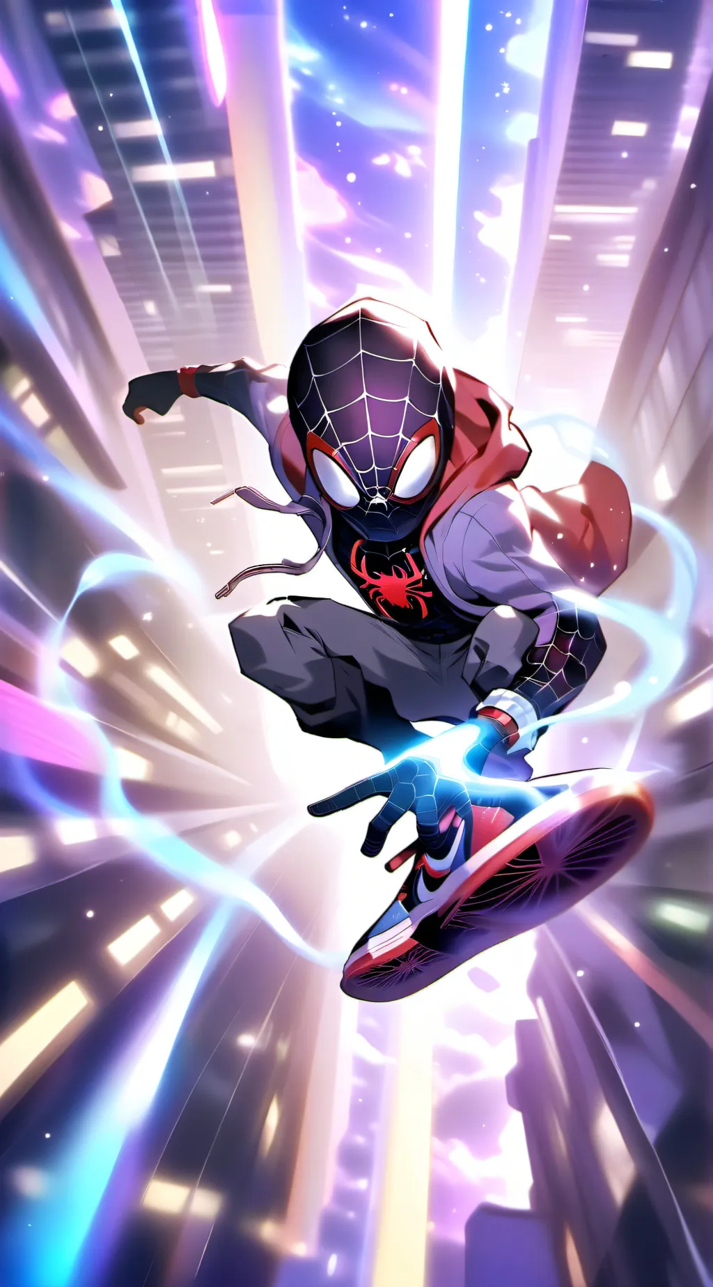 ai character: Miles morales  background