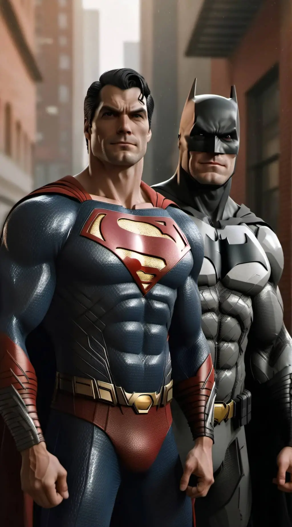 ai character: Superman & Batman background