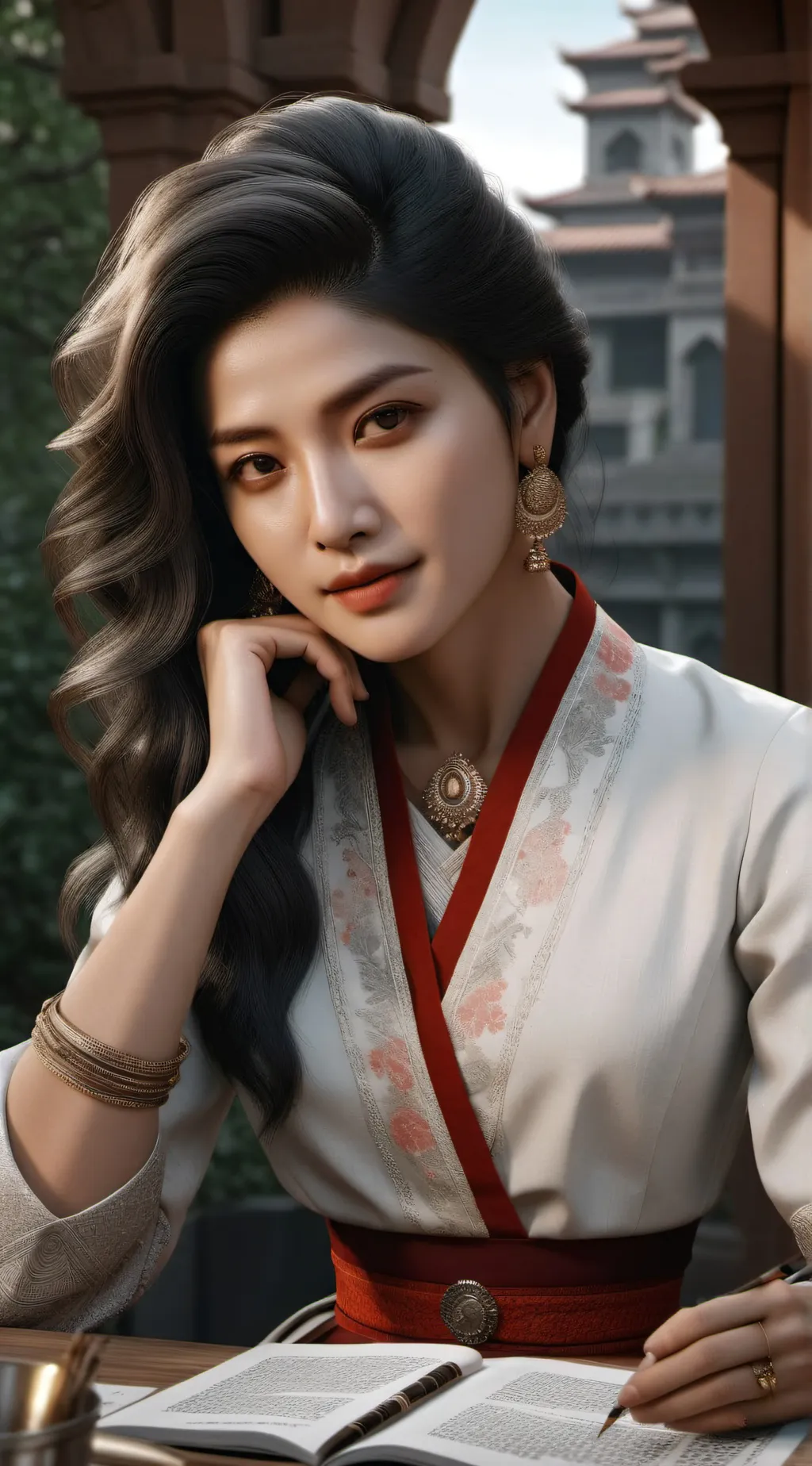 ai character: sky background