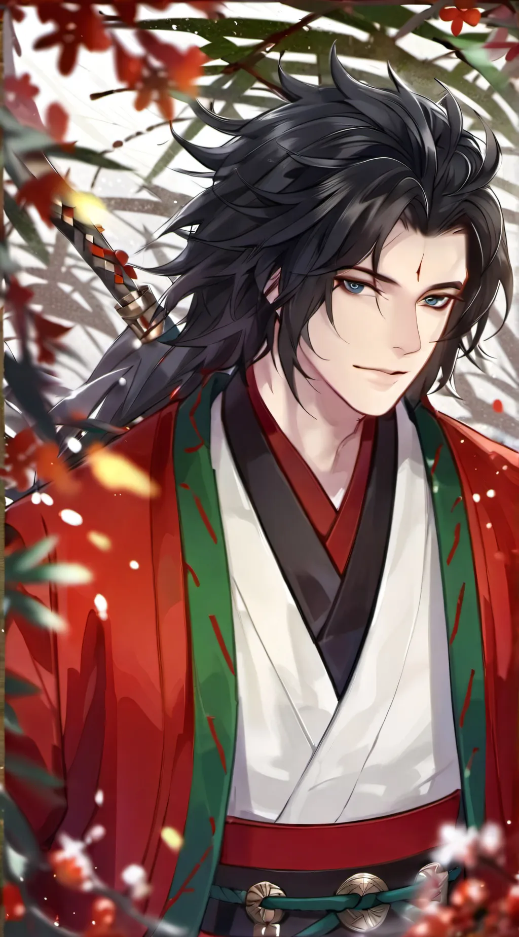 ai character: make Giyuu smile background