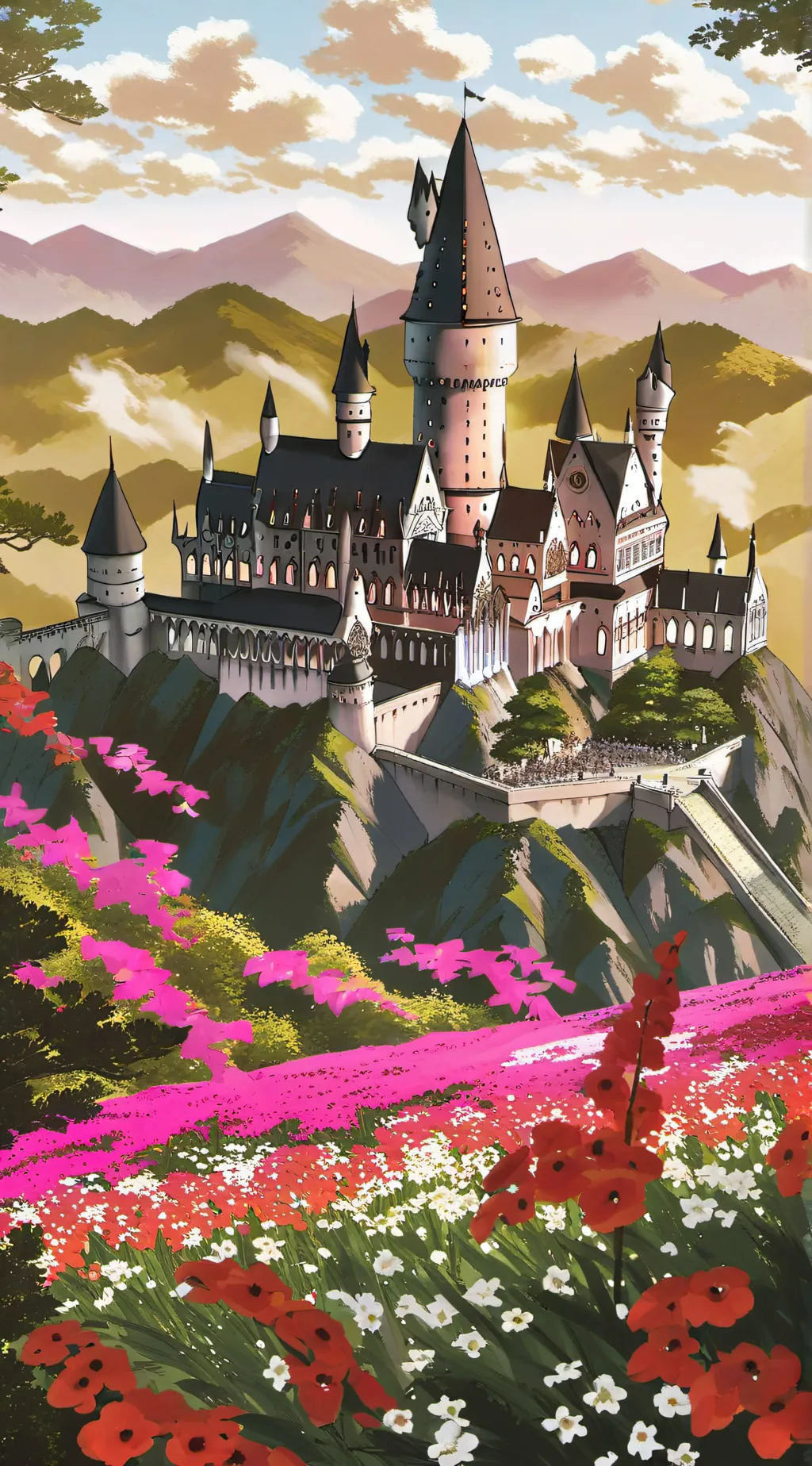 ai character: Hogwarts  background