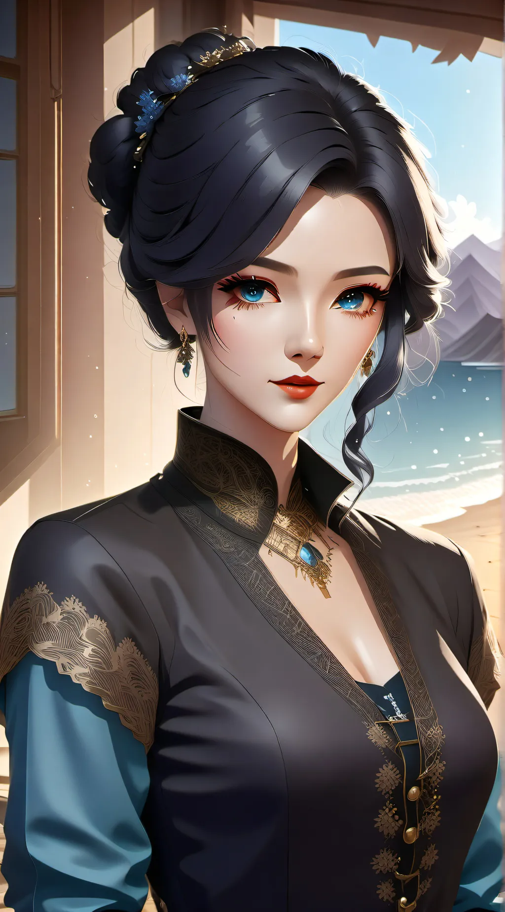 ai character: Elaine  background