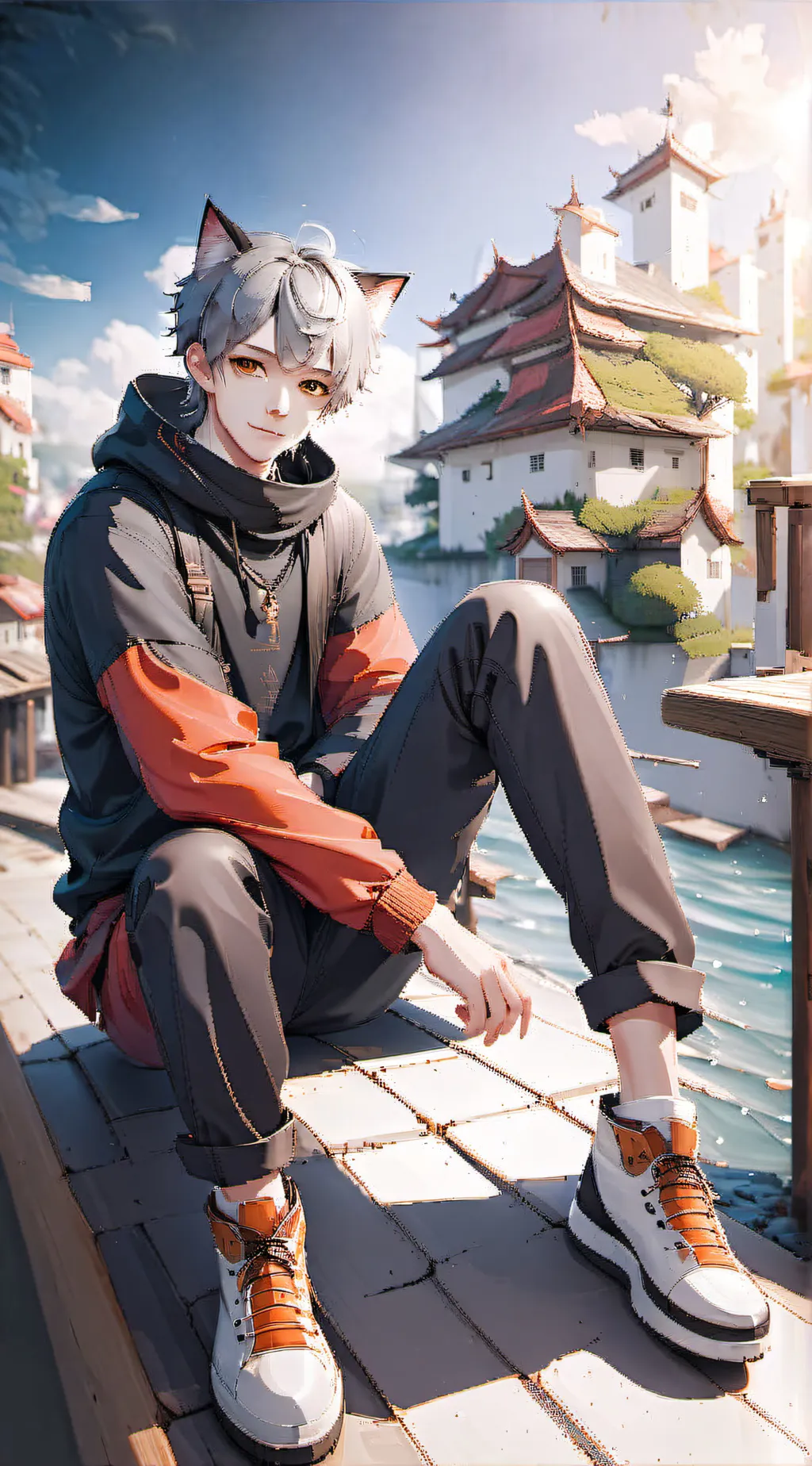 ai character: kan and Kai  background