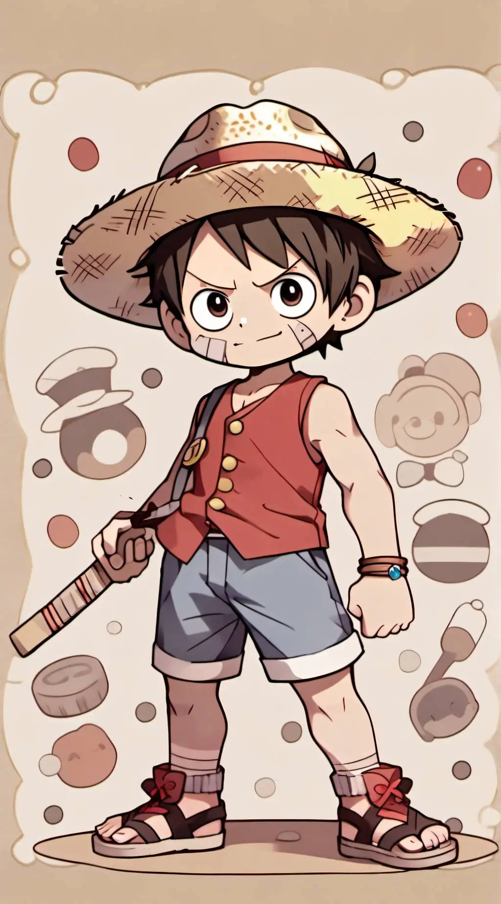 ai character: chibi luffy background