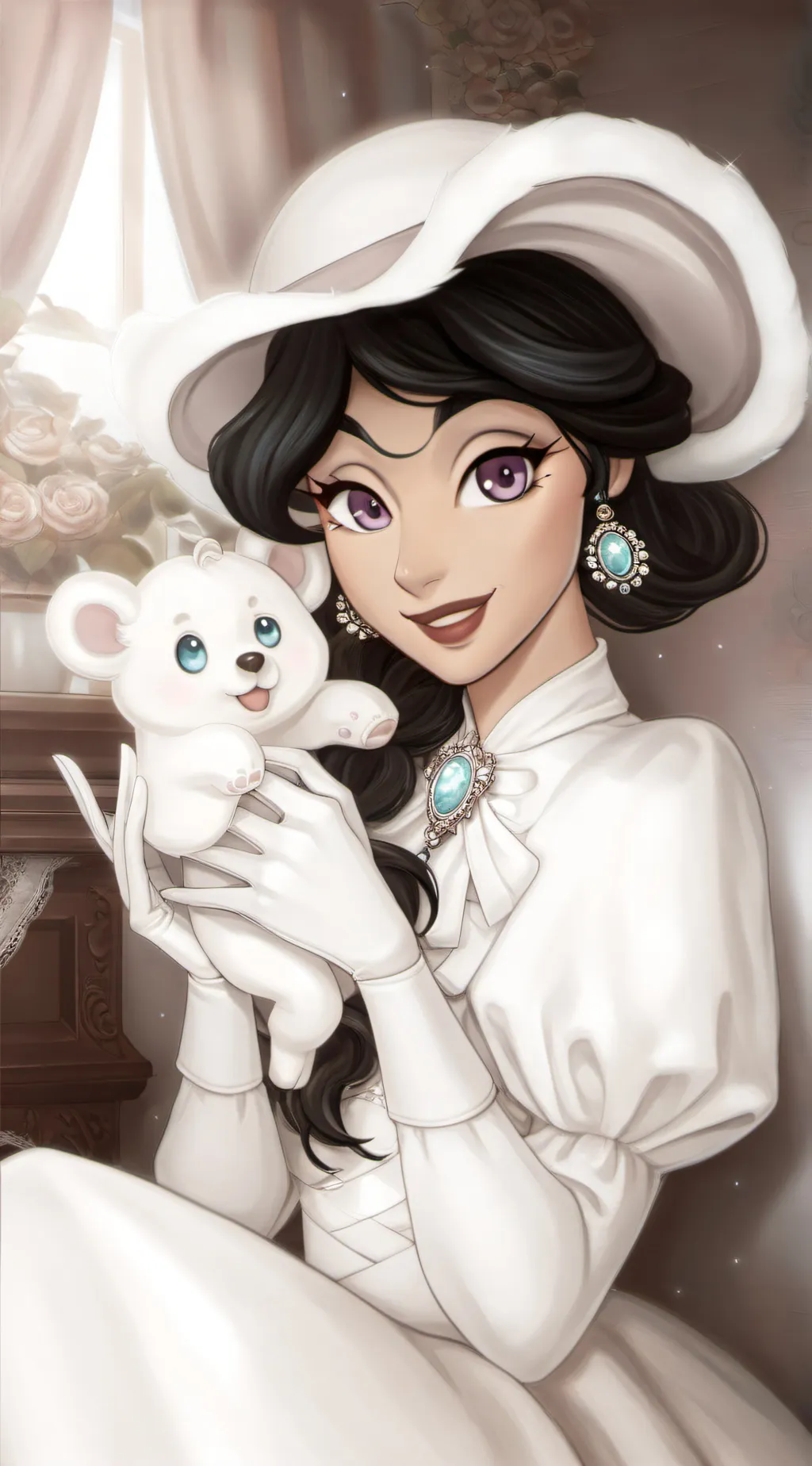 ai character: Rosary  background