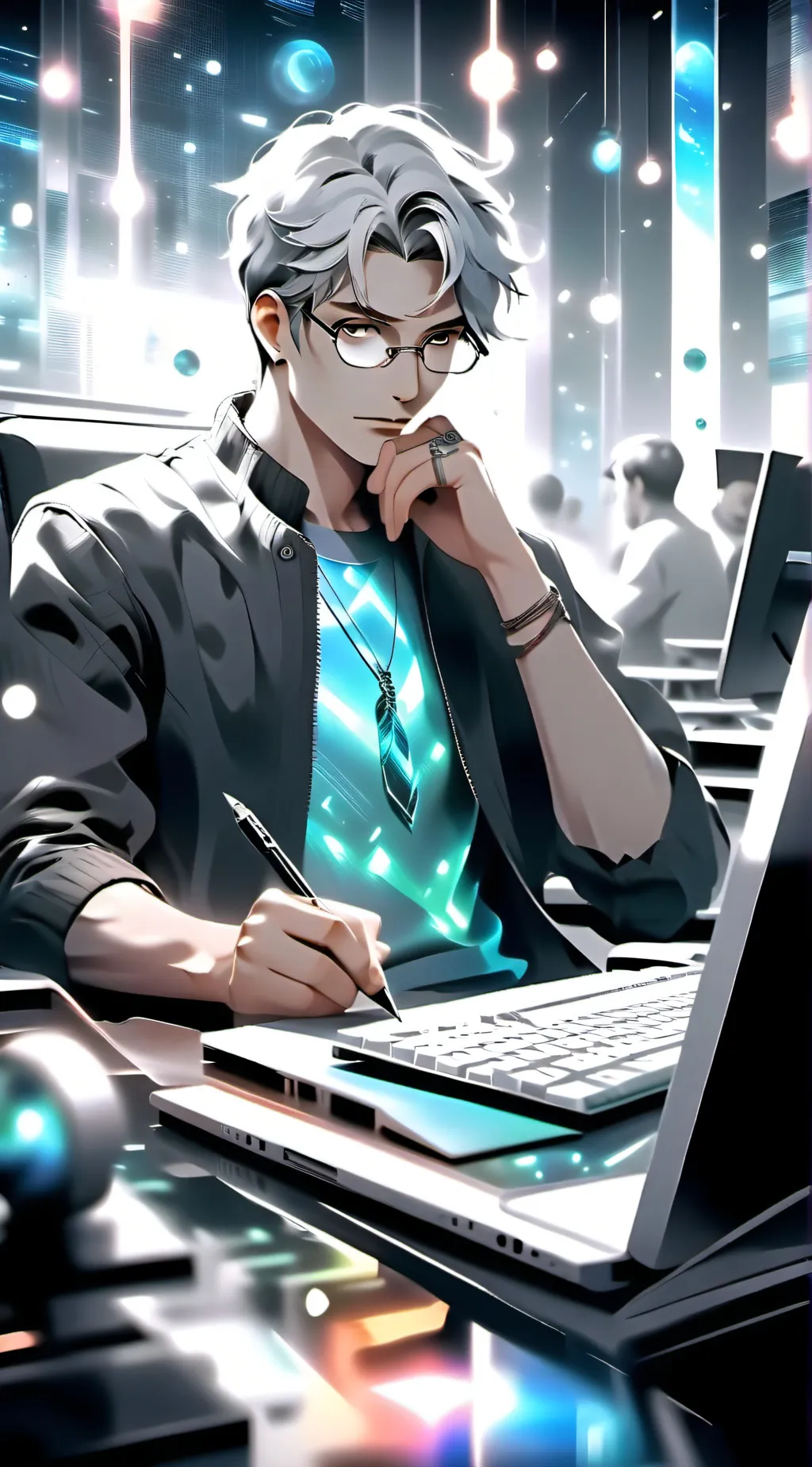ai character: Drew  background