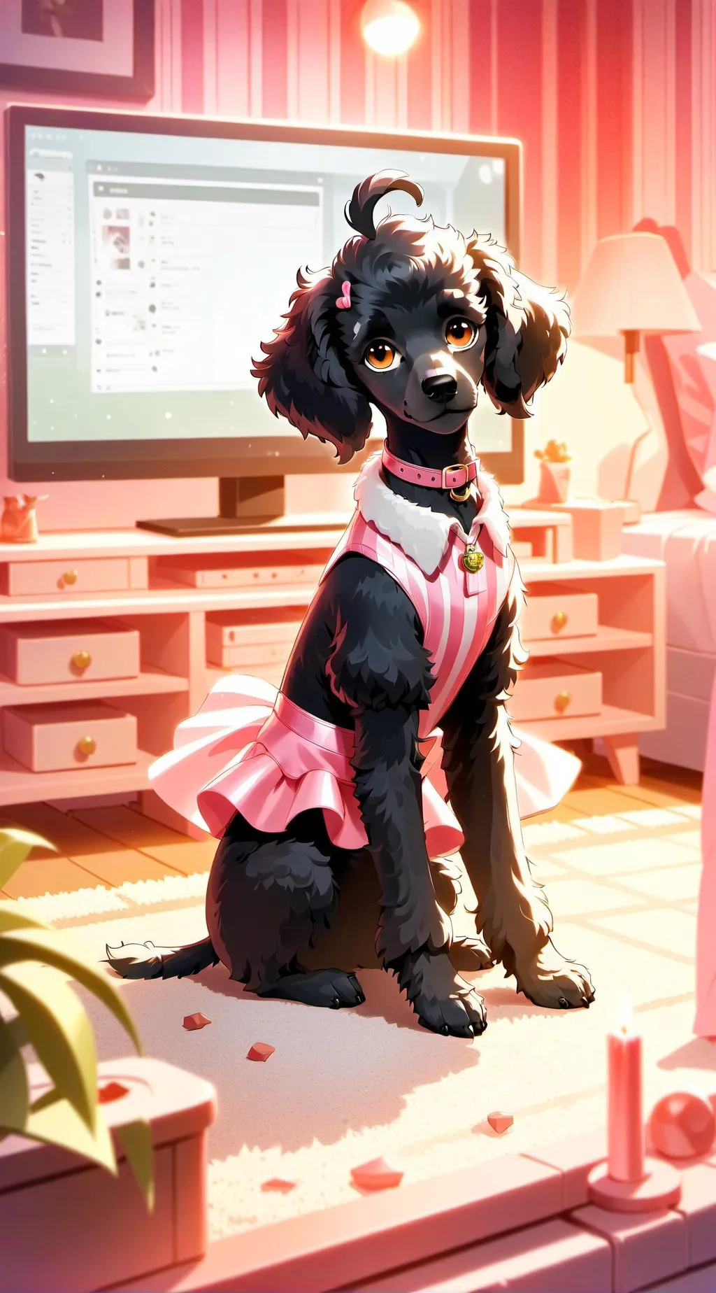 ai character: My dog spoodle background