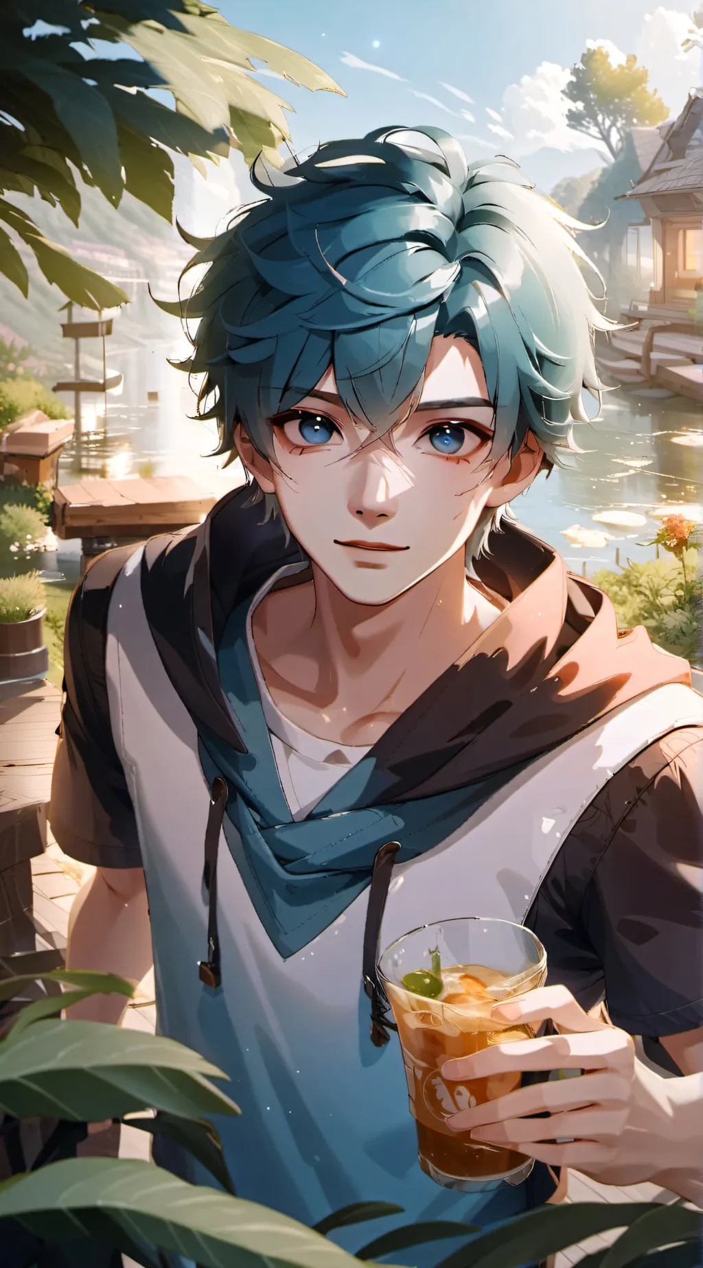 ai character: blue background