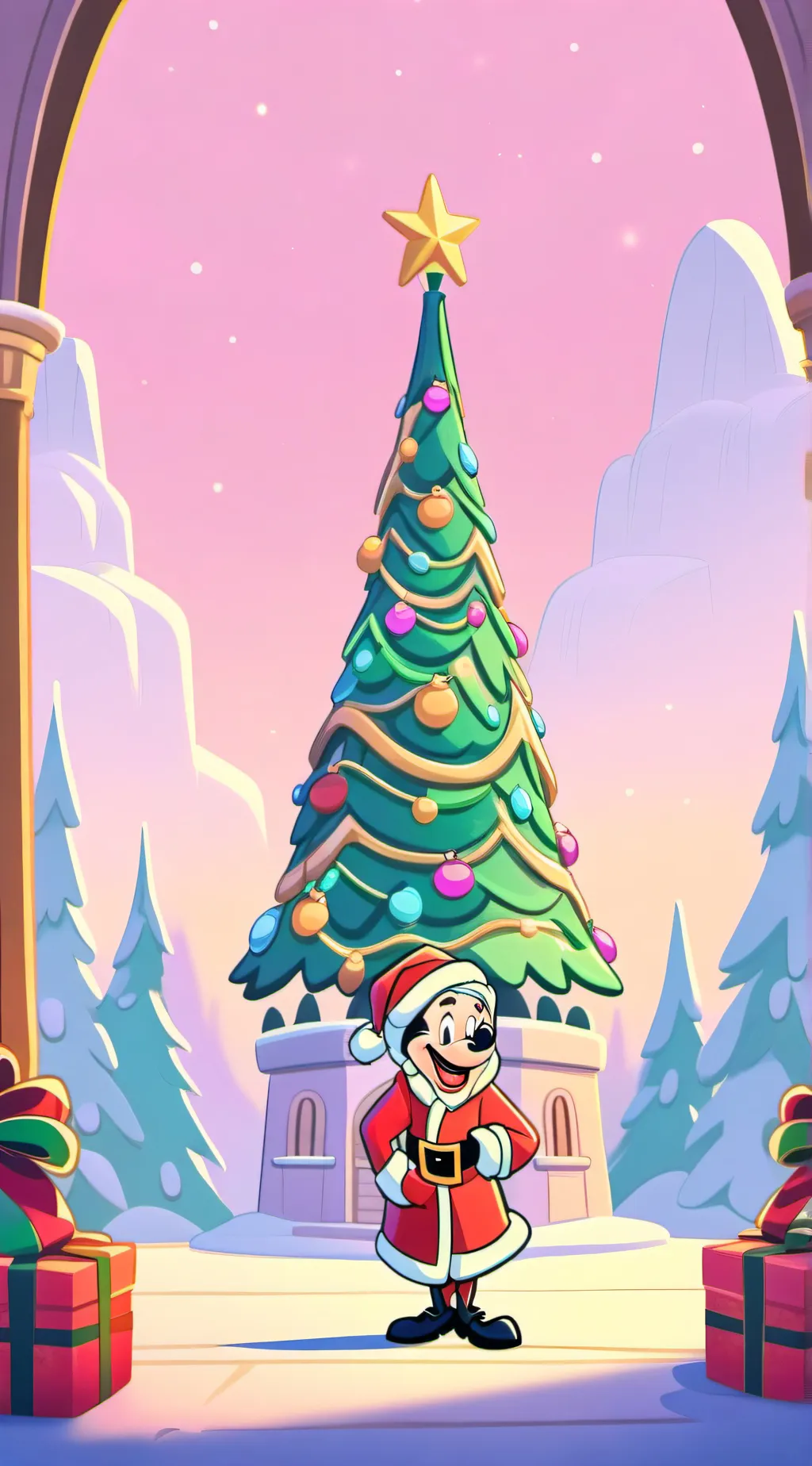 ai character: Hazbin Christmas background