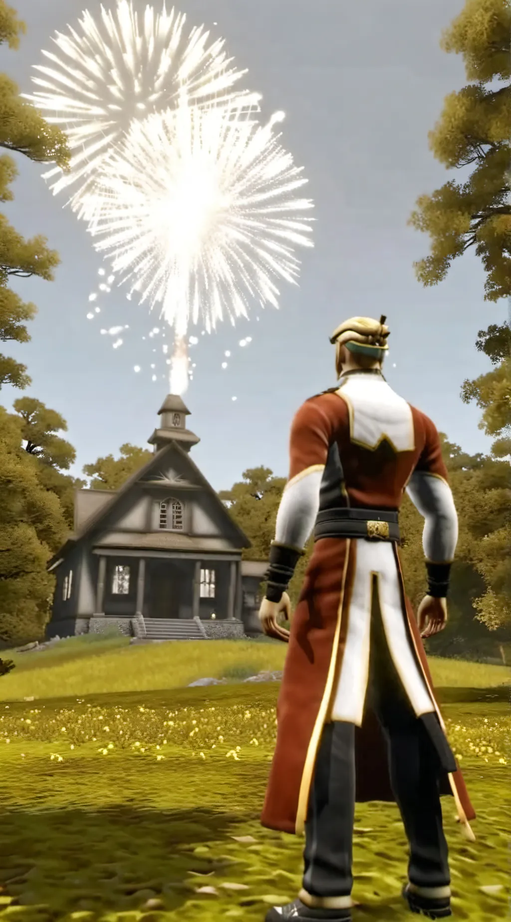 ai character: firework background