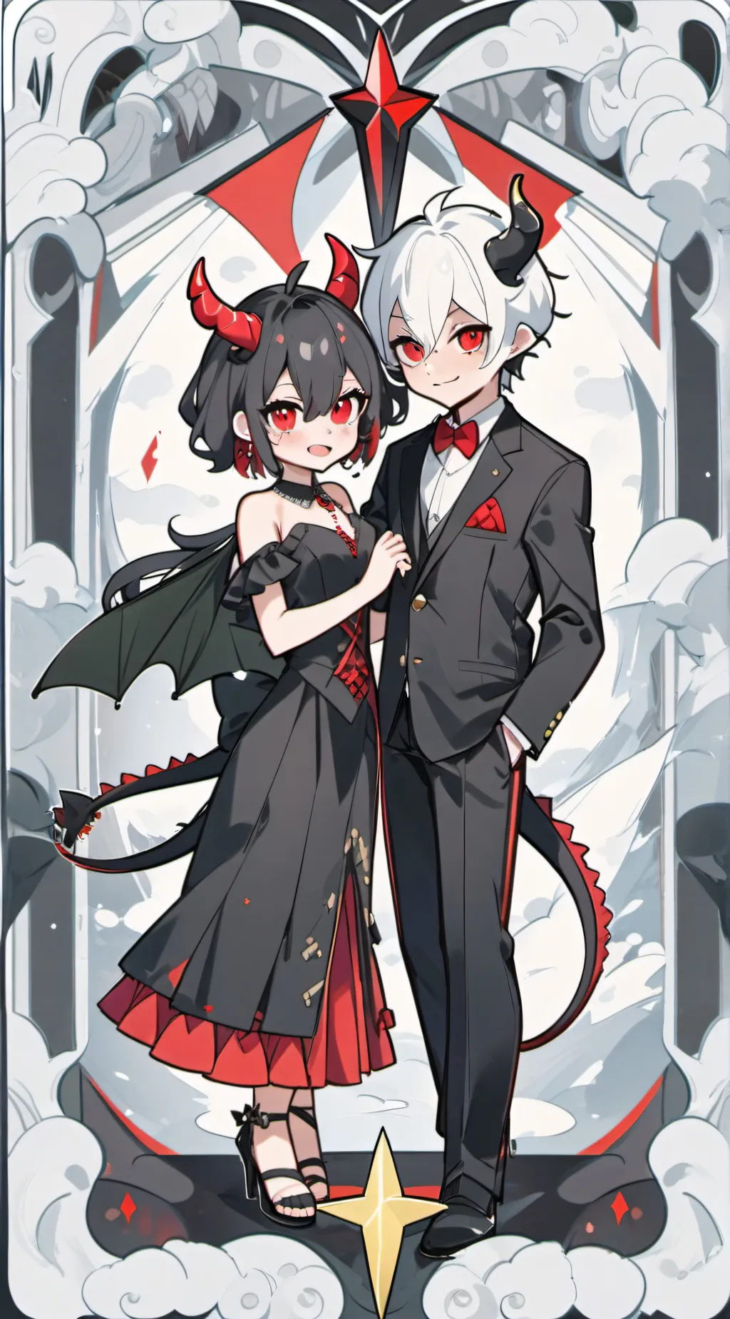 ai character: Millie & Moxxie  background