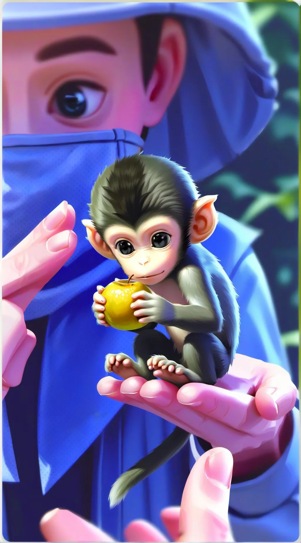 ai character: Lil monkey background