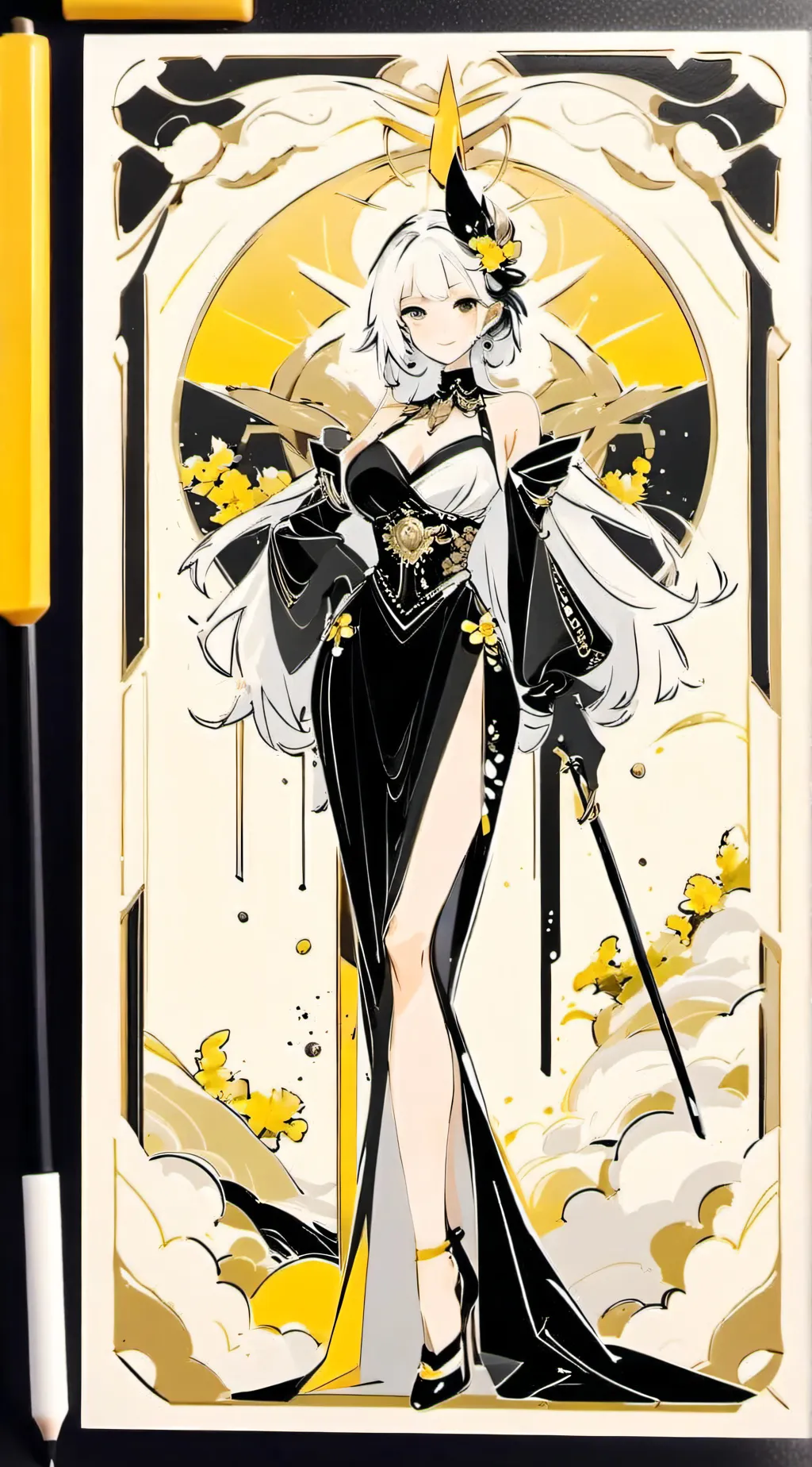 ai character: Sun background
