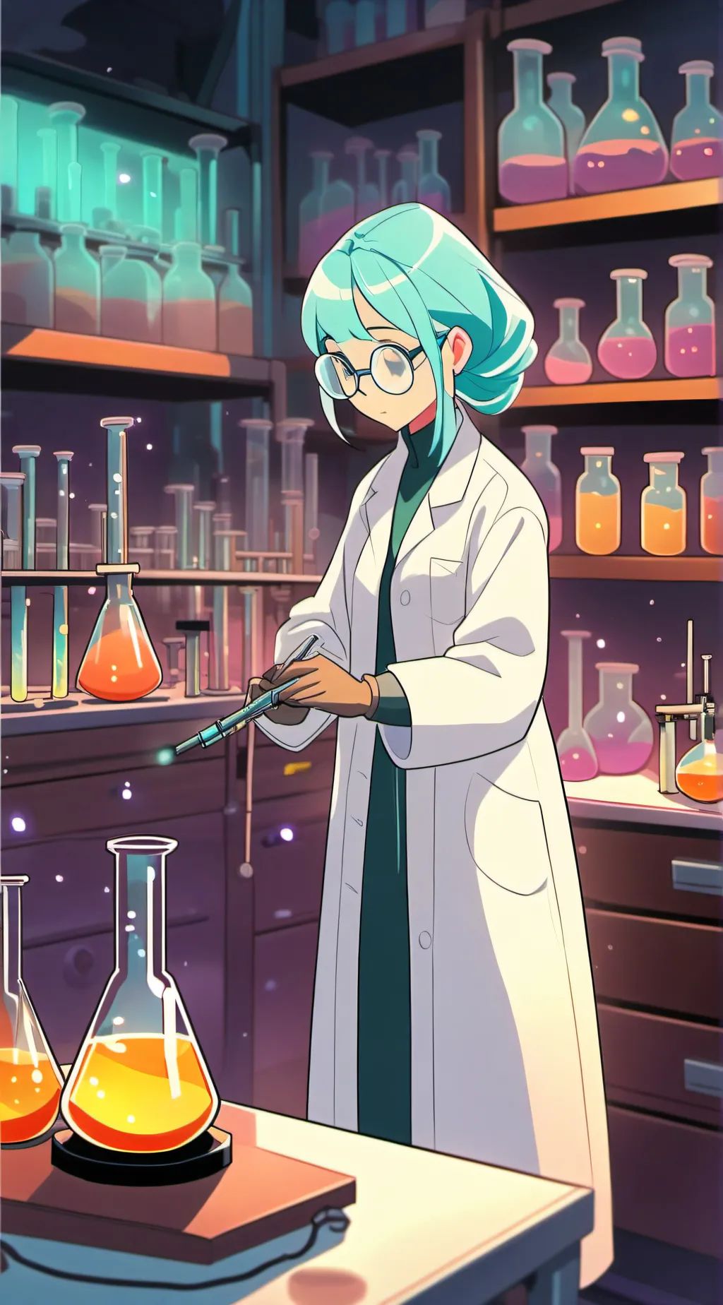 ai character: lab background