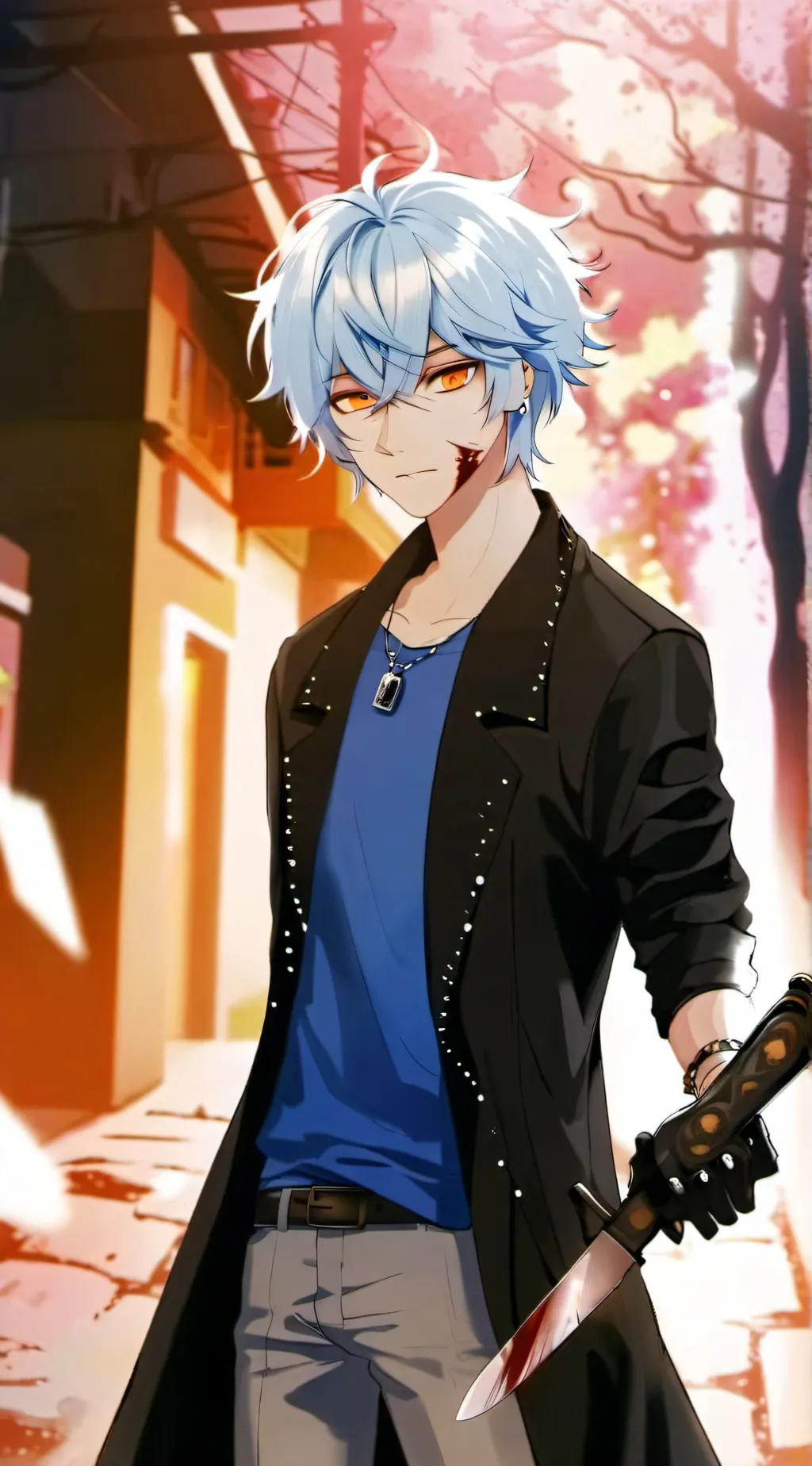 ai character: grey background